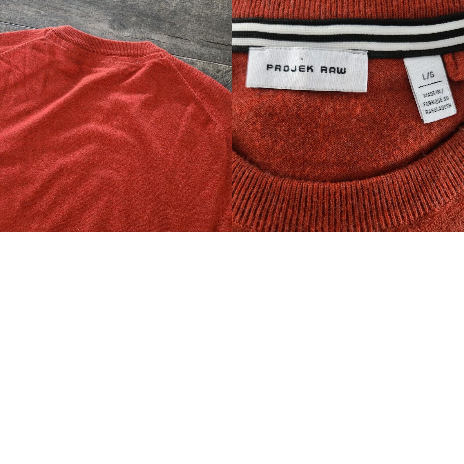 Rusty Projek Raw Sweatshirt Pullover Mens Large L Orange Cotton Knit Round Neck Solid Ivory Mid Weight Crewneck Vintage No Size US L / EU 52-54 / 3 - 8 Thumbnail