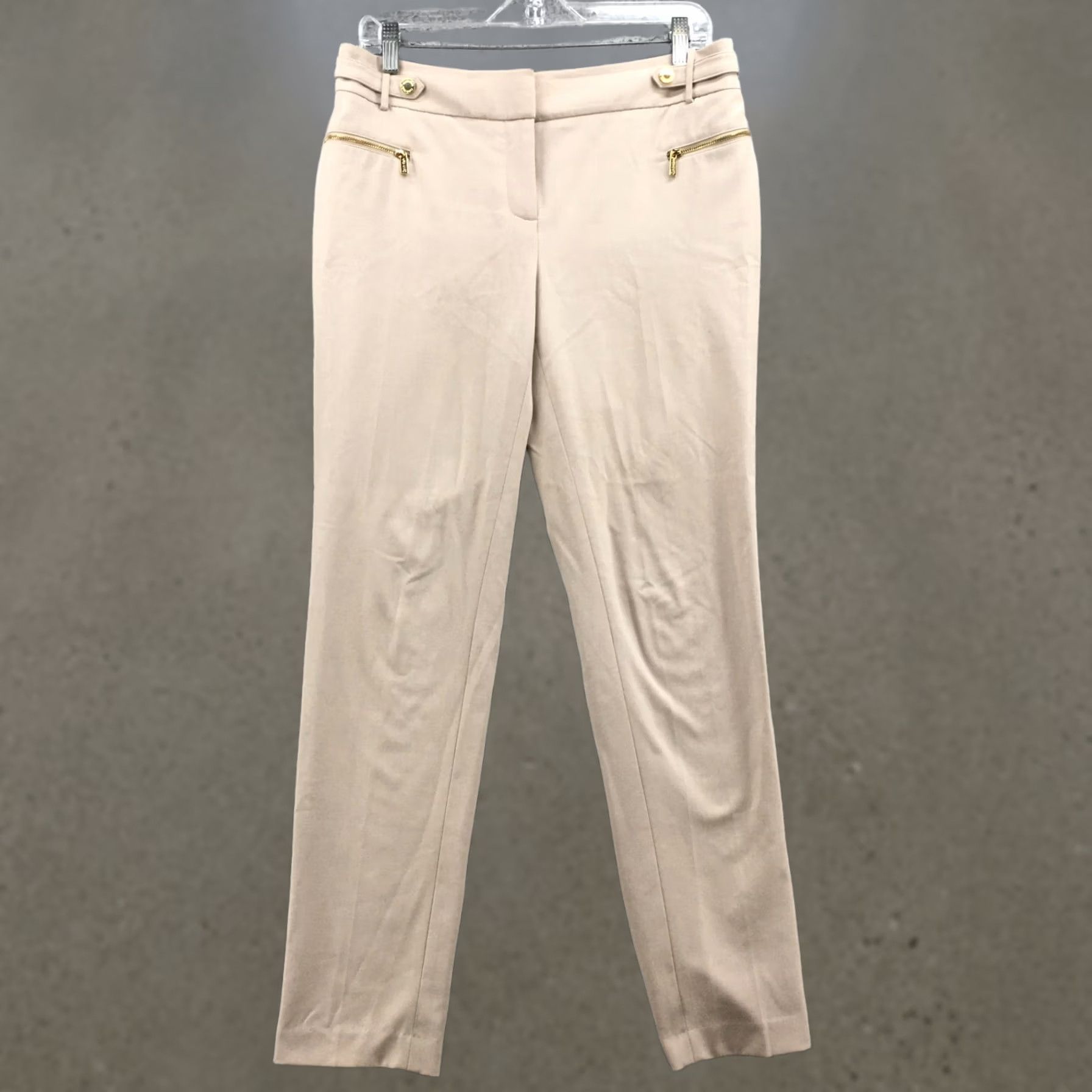 Calvin Klein Calvin Klein Dress Pants Womens 4 Beige Mid Rise Flat Front Zip Slim Leg Flat Front Pockets Classic Dress Pants Womens Menstrual? Size 27" / US 4 / IT 40 - 1 Thumbnail