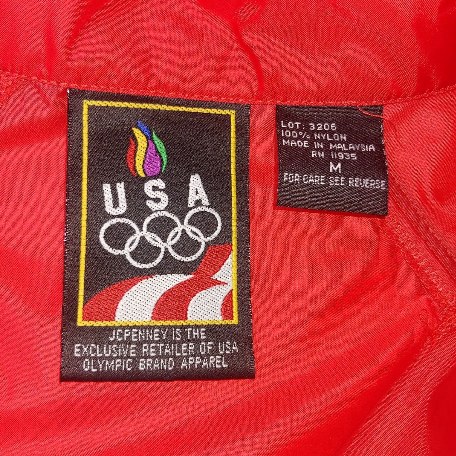 JCPenney VINTAGE JC Penney for USA Olympics Windbreaker Jacket Pullover Red Large Men’s Jacket/Coat Short Length 1/4 Zip USA Olympics Size US L / EU 52-54 / 3 - 6 Thumbnail