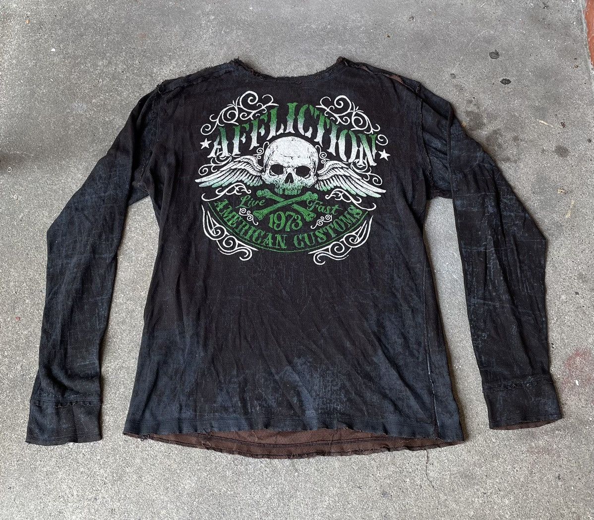 Affliction Rare Y2k Affliction Live Fast Reversible Thermal Longsleeve Size US XXL / EU 58 / 5 - 1 Thumbnail
