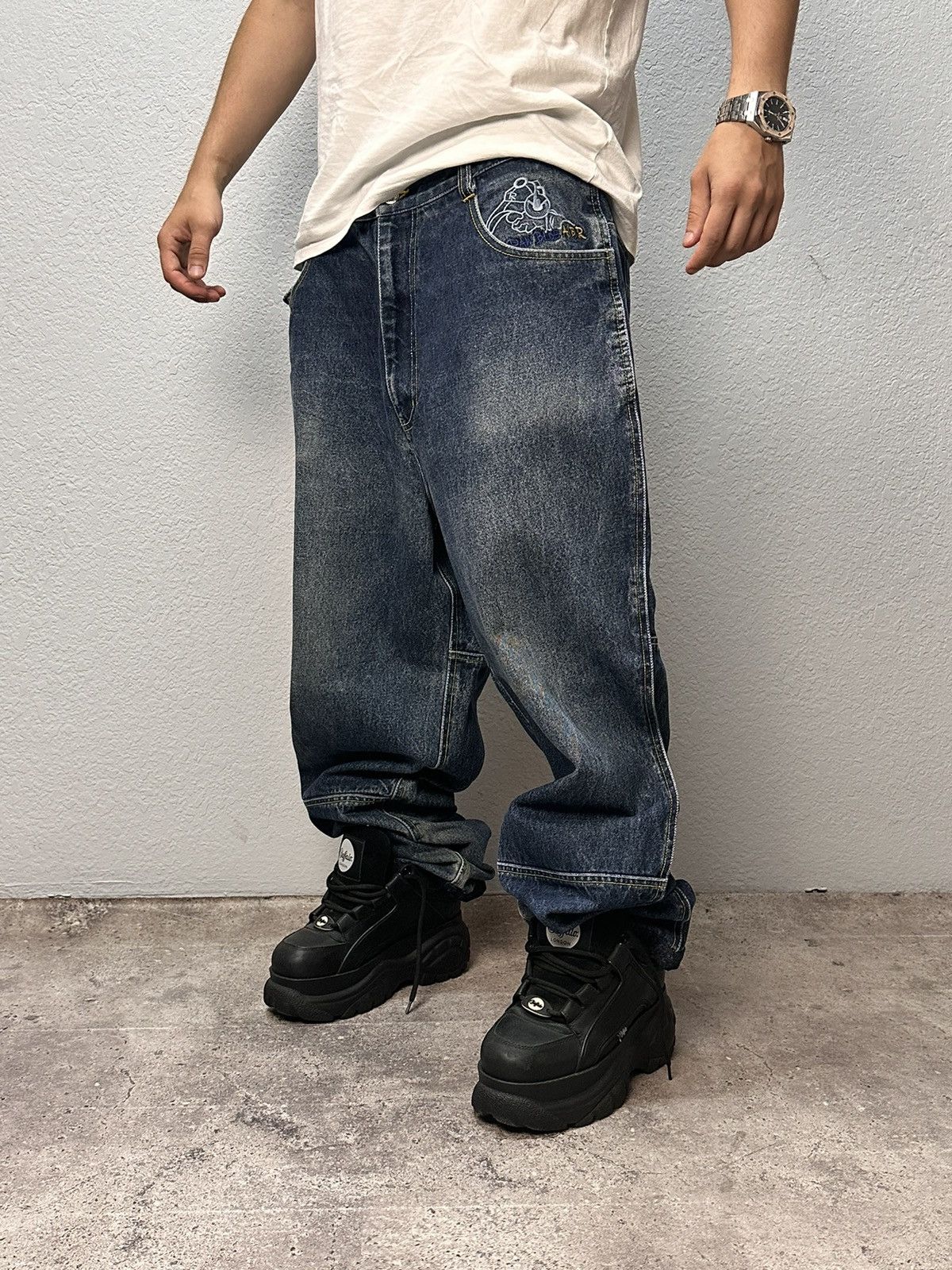 JNCO Vintage Baggy JNCO BONTAGE Ed Hardy style Y2K USA Sk8 Denim Size US 38 / EU 54 - 3 Thumbnail