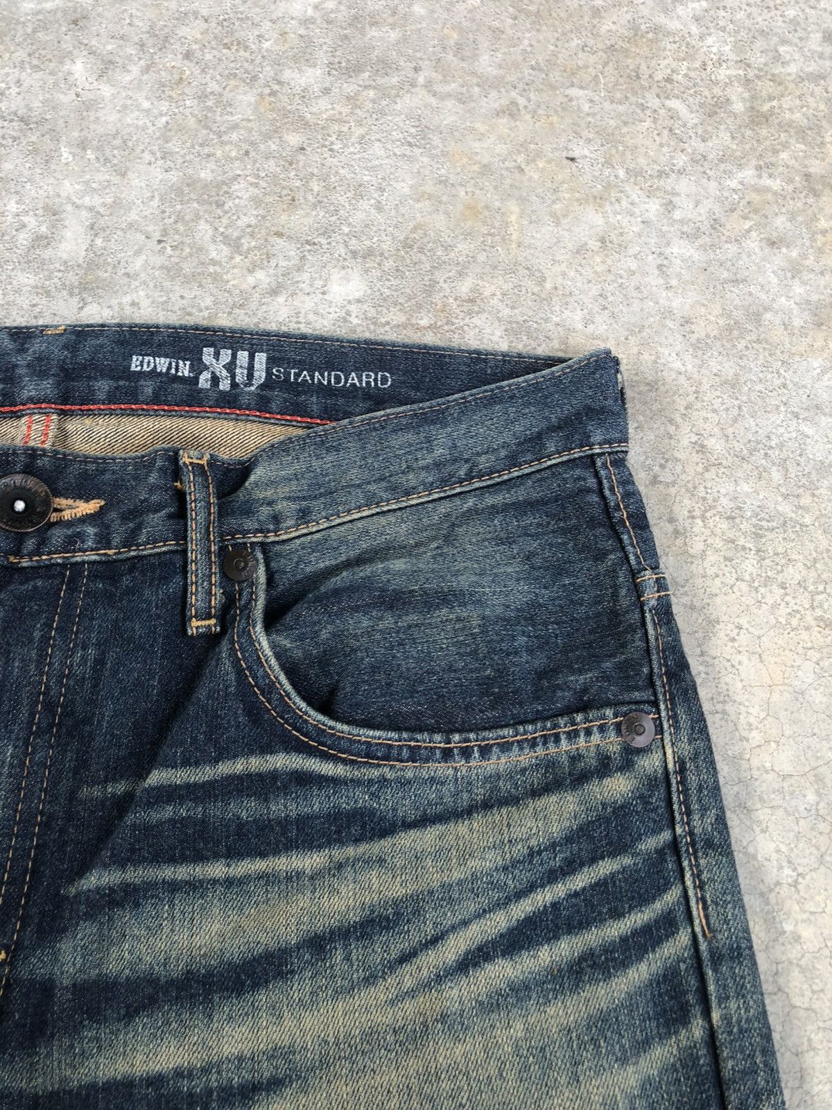 Edwin Edwin XU Flared Jeans Bootcut Mudwash Distressed Size US 33 - 15 Thumbnail