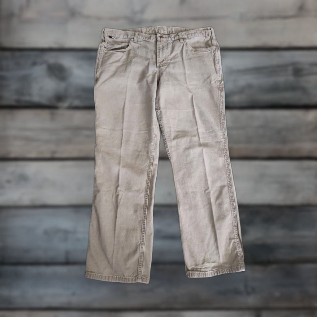 Carhartt Carhartt FR Relaxed Fit Canvas Carpenter Womens Pants Khaki Straight 18 Size 40" / US 18 - 1 Thumbnail