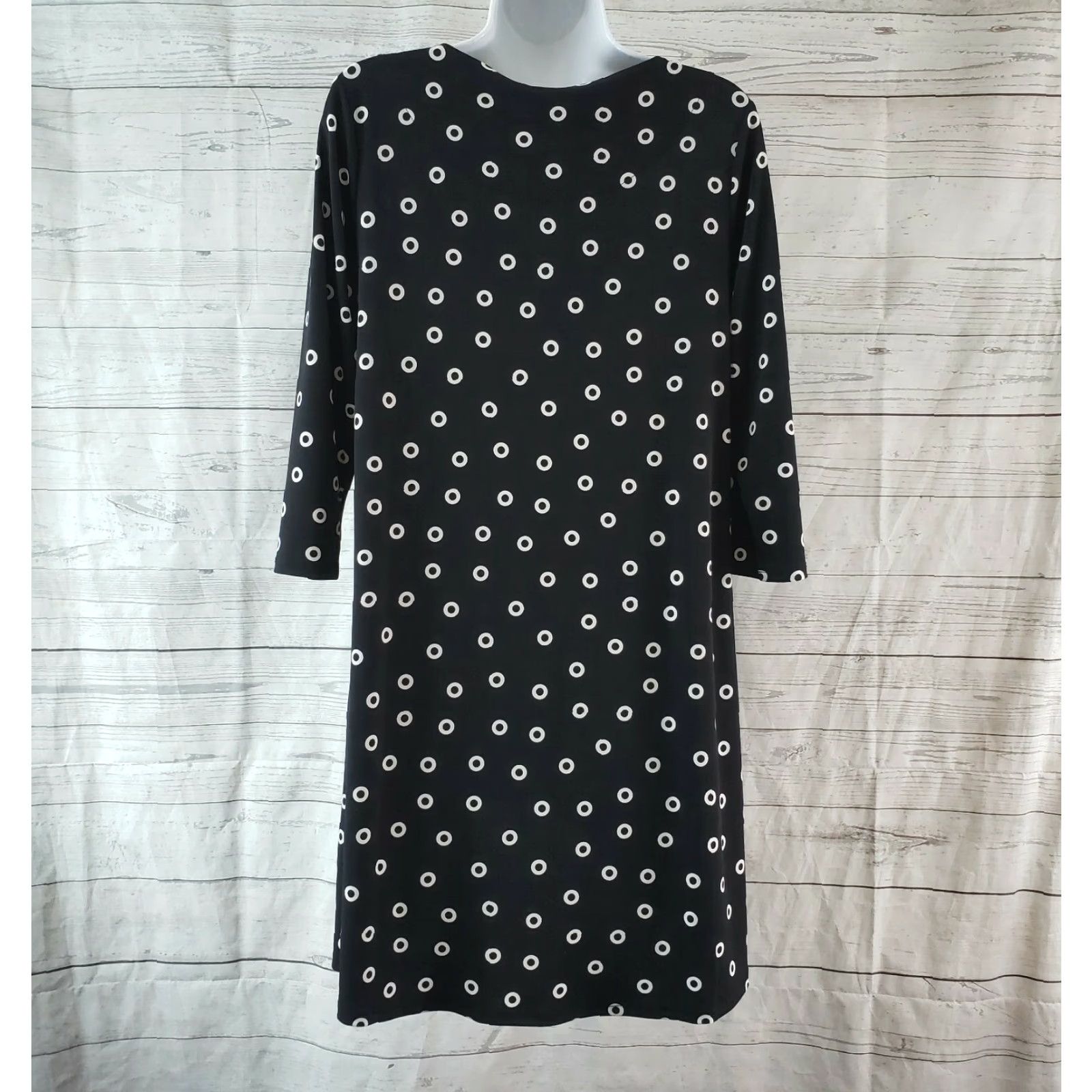 Vintage Chicos Womens Dress Short Black White 3/4 Sleeve S Pink? Size S / US 4 / IT 40 - 4 Thumbnail