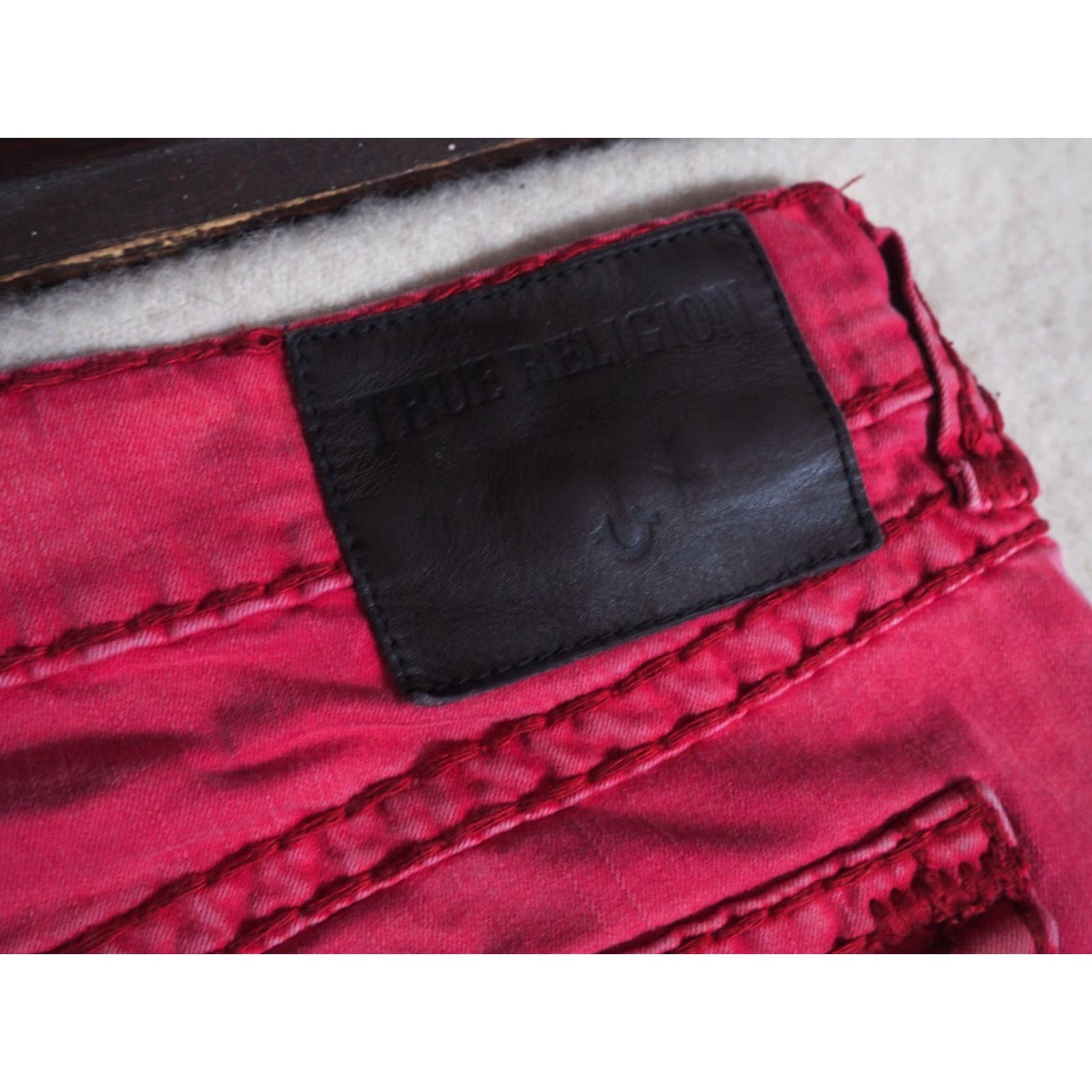 True Religion VINTAGE True Religion Ricky Straight Pants Mens 40x33 Red Logo Chino Hip Hop Punk Size US 40 / EU 56 - 5 Thumbnail