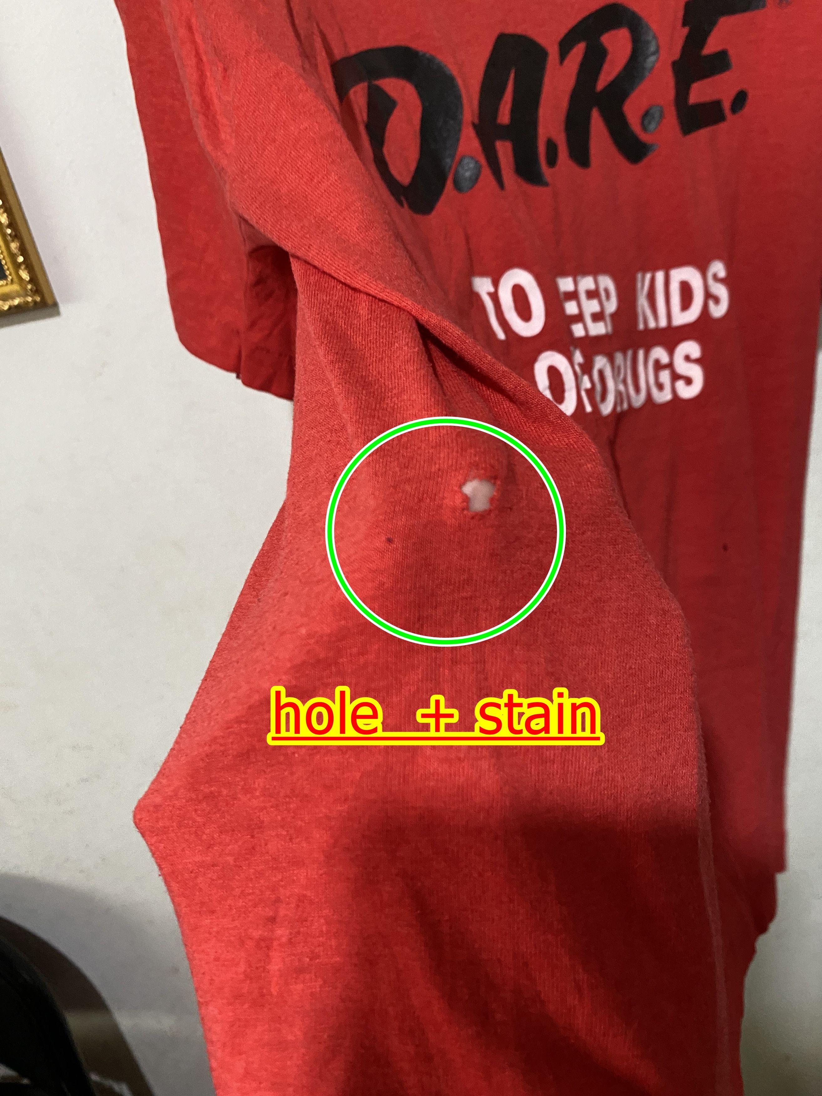 D.A.R.E × Vintage Vintage 80s DARE To Keep Kids Off Drugs Red Tee Size US L / EU 52-54 / 3 - 7 Thumbnail