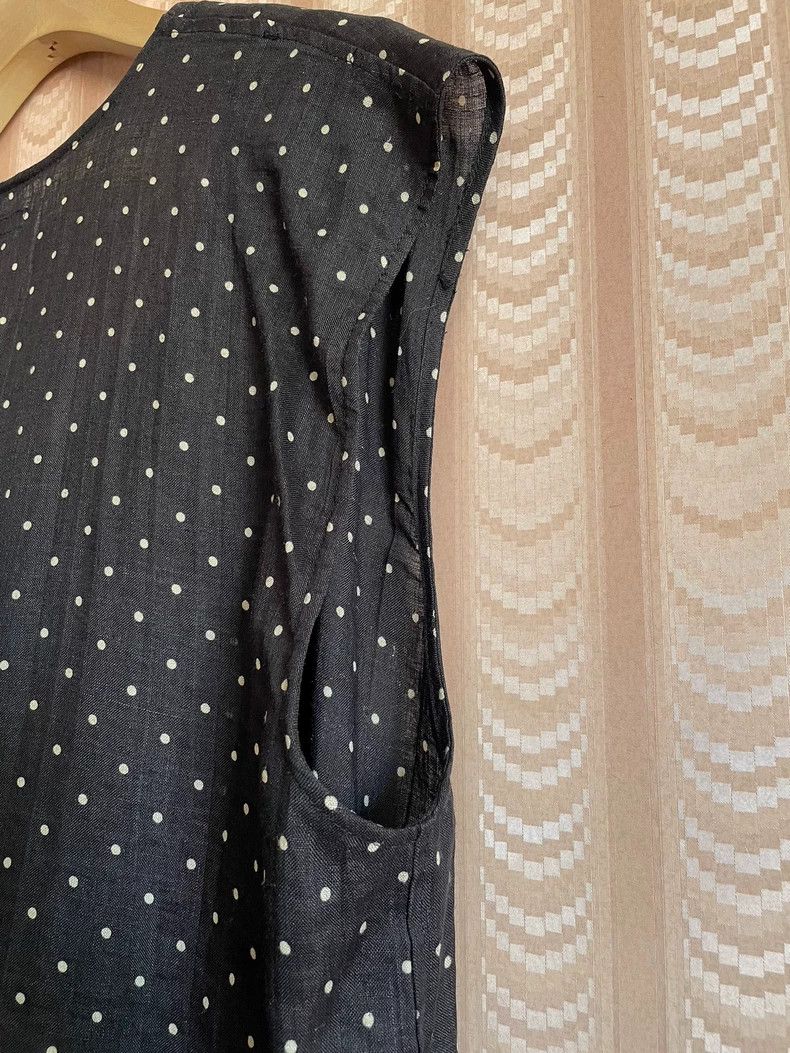 Y's Y's size os 70s Hemp Label Black Polka-dot Water Jade Linen Size US M / EU 48-50 / 2 - 7 Thumbnail