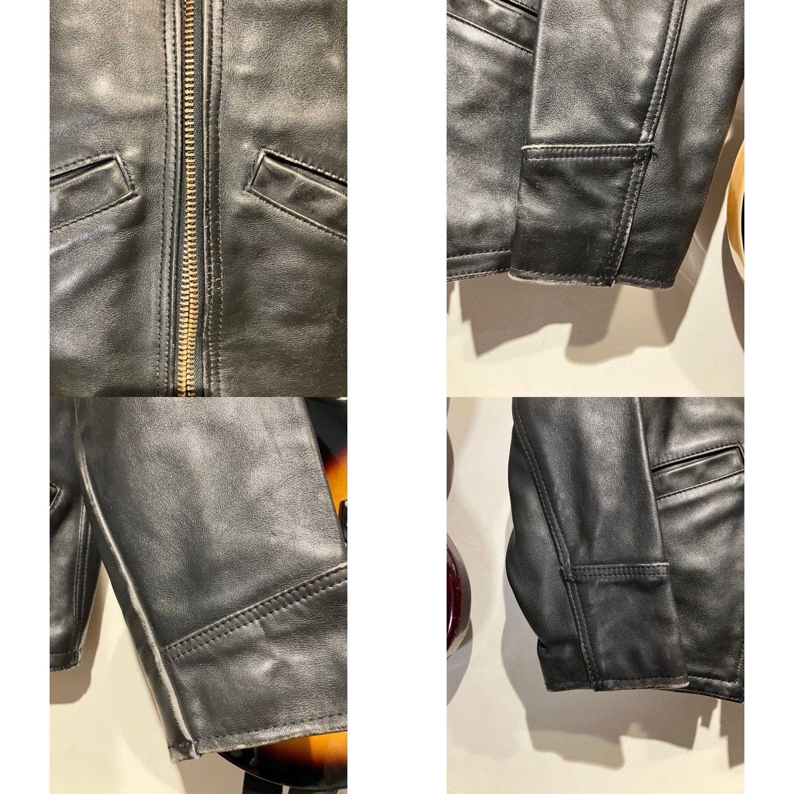 Vintage VANSON Leather TALON Zip Jacket - Washington House Exclusive Black - Single Rider's Jacket - Size 36 - Men Size US XXS / EU 40 - 8 Thumbnail