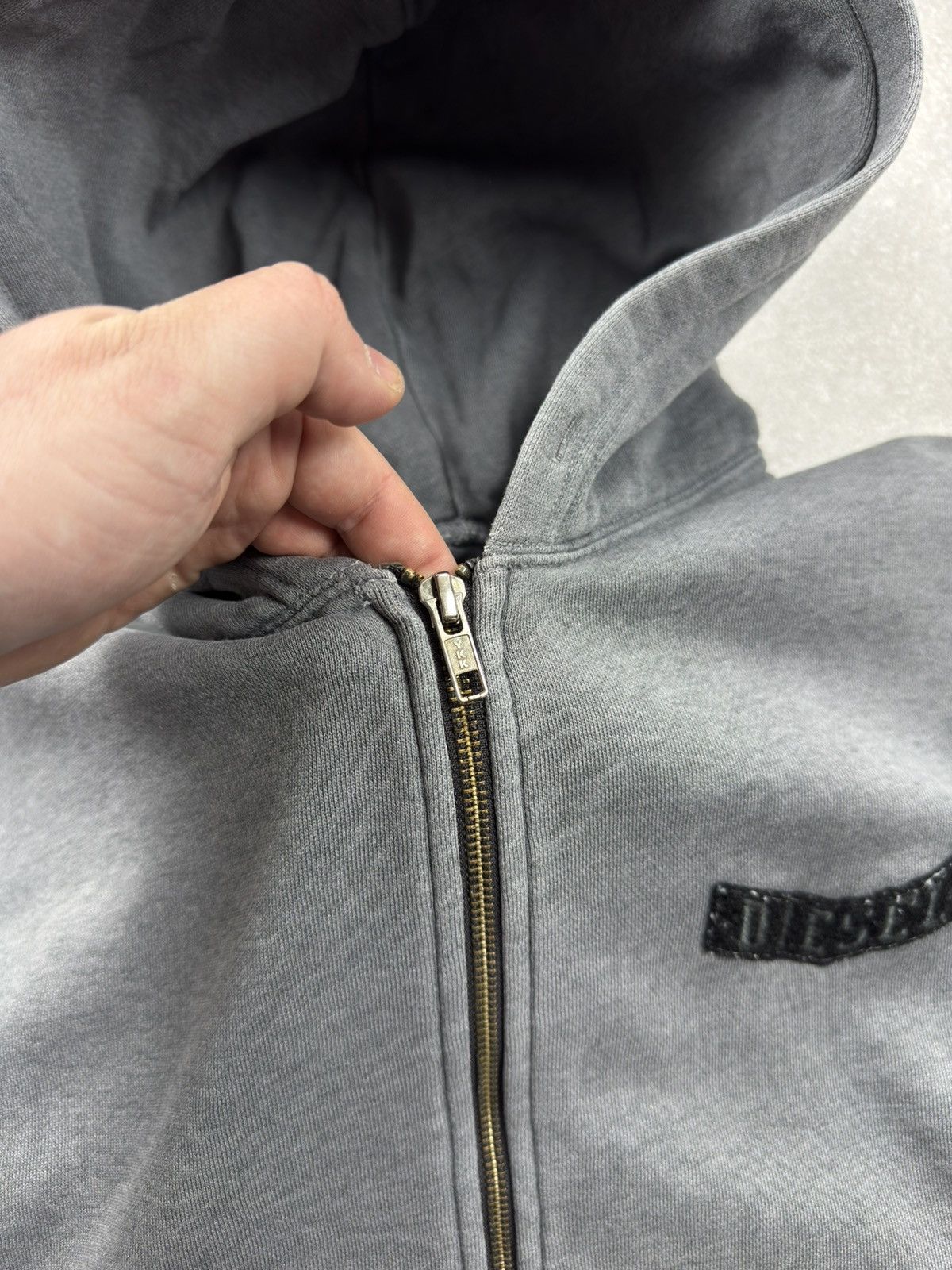 Diesel Vintage Diesel Washed Grey Zip Hoodie Logo size L Size US L / EU 52-54 / 3 - 9 Thumbnail
