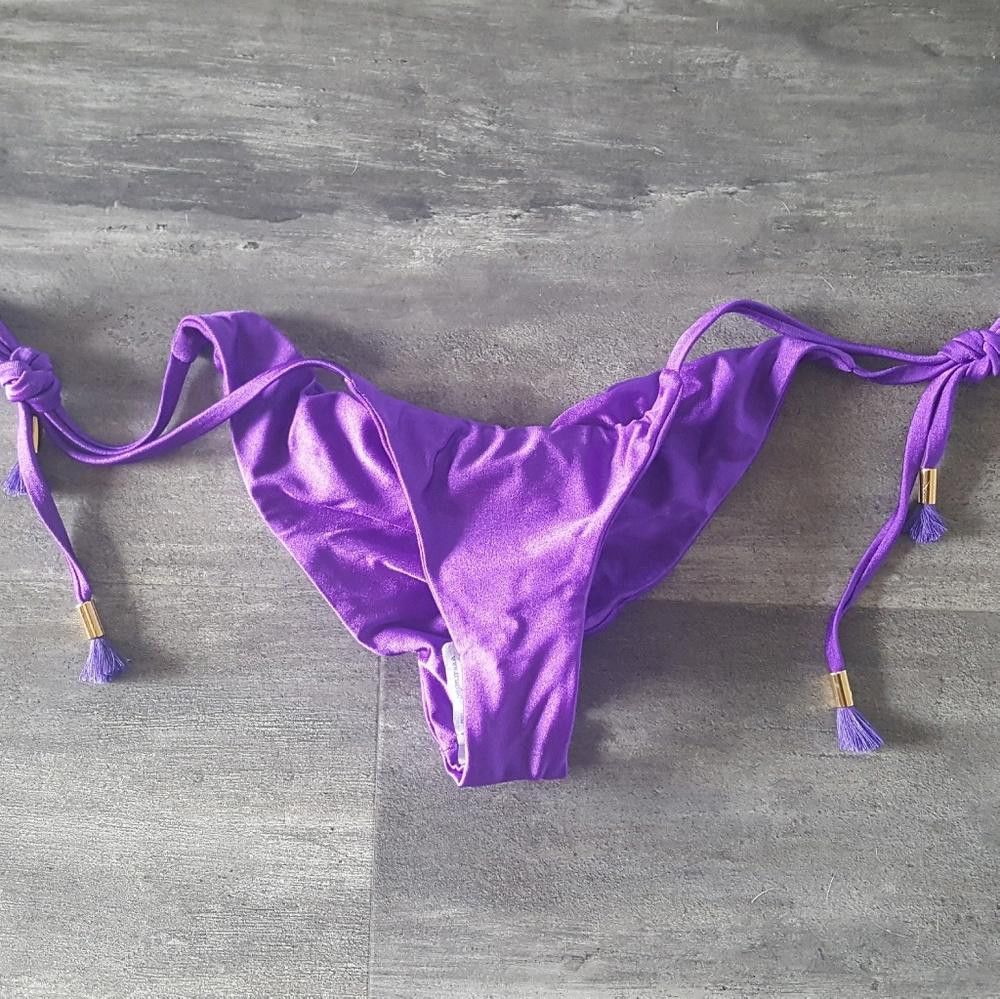 Designer Purple Gold Summer Luxe Bikini Bottoms Size ONE SIZE - 1 Thumbnail