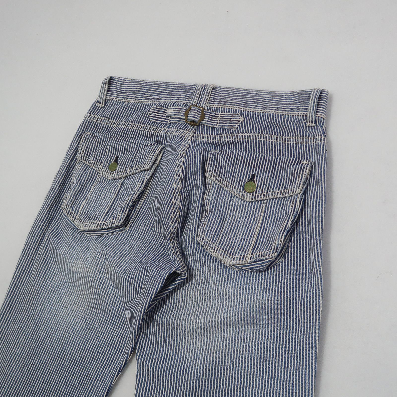 Oshkosh Vintage 70s Oshkosh Hickory Fatigue Cargo Pants Denim Size US 31 - 3 Thumbnail