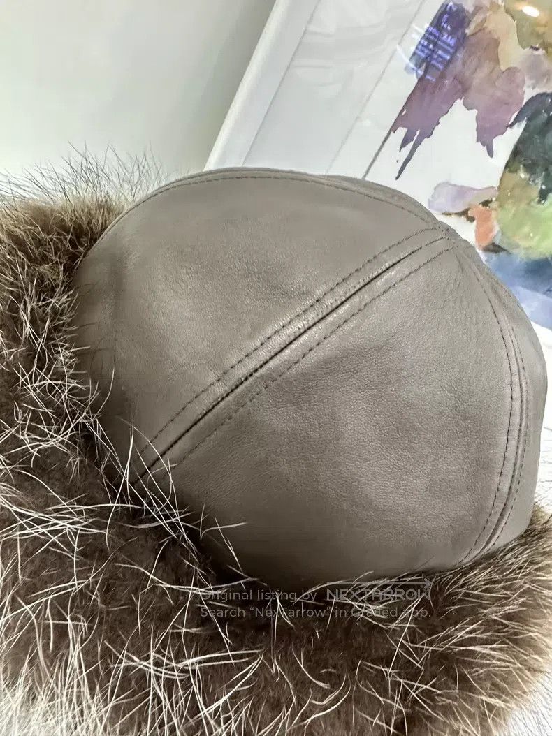 Hermes Hermes size 57 Sheepskin and mink fur leisure hat reversibl Size ONE SIZE - 4 Thumbnail