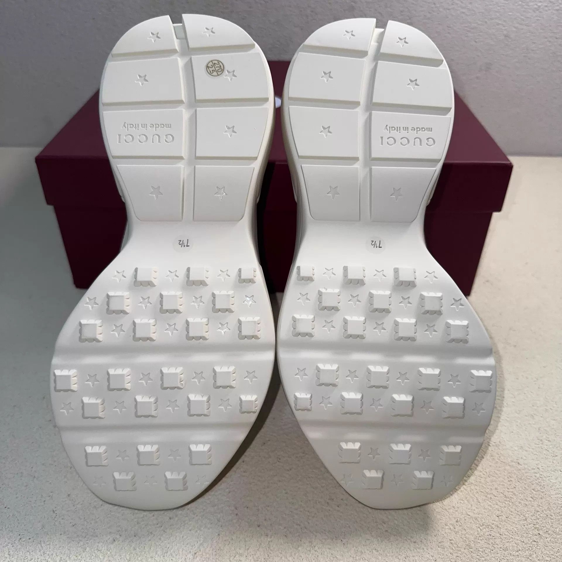 Gucci GUCCI Rhyton Leather Low-Top Dad Sneaker Men's Ivory Size US 8.5 / EU 41-42 - 4 Thumbnail
