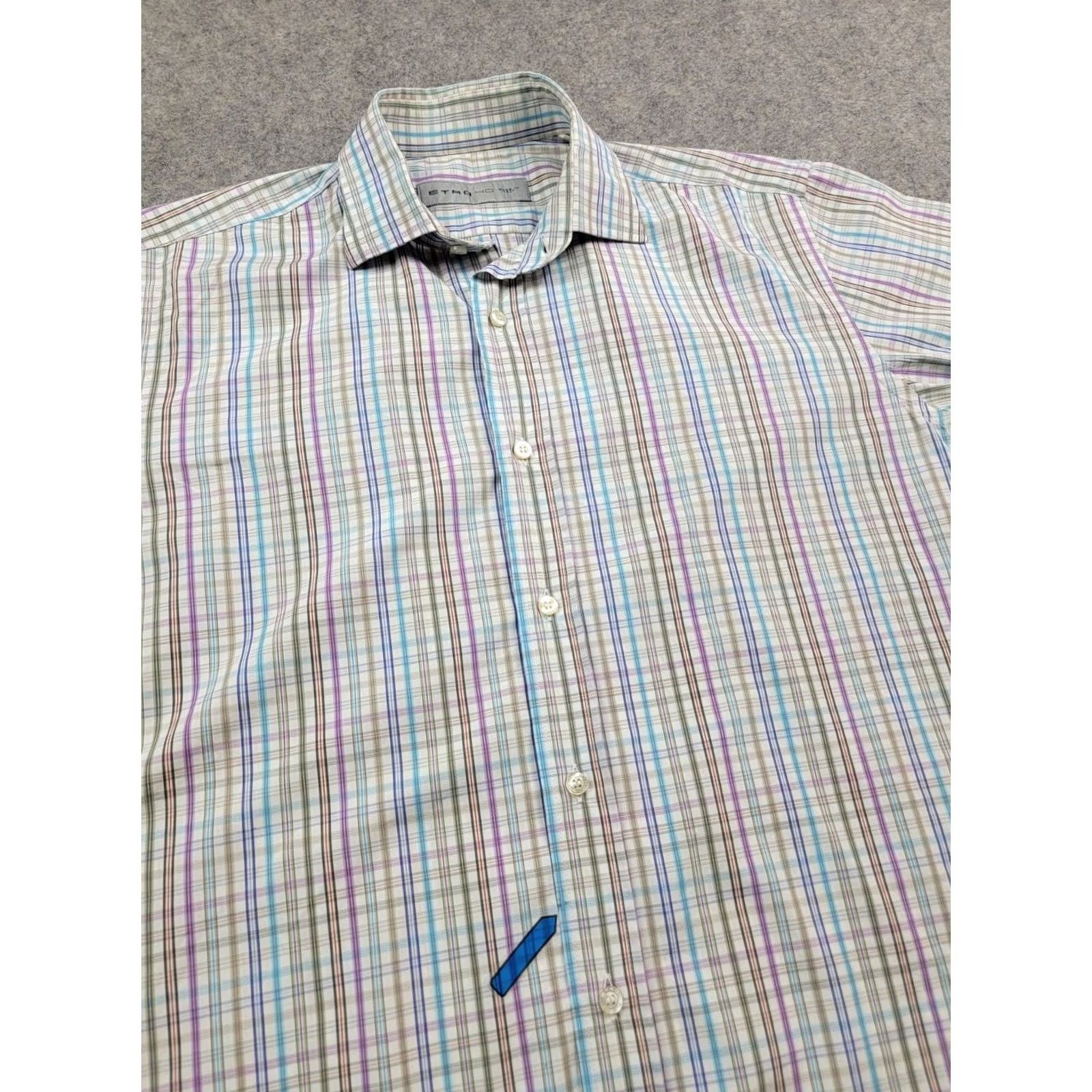 Etro Etro Button-Down Shirt Mens 40 Multicolor Plaid Long Sleeve Made in Italy Size US L / EU 52-54 / 3 - 5 Thumbnail