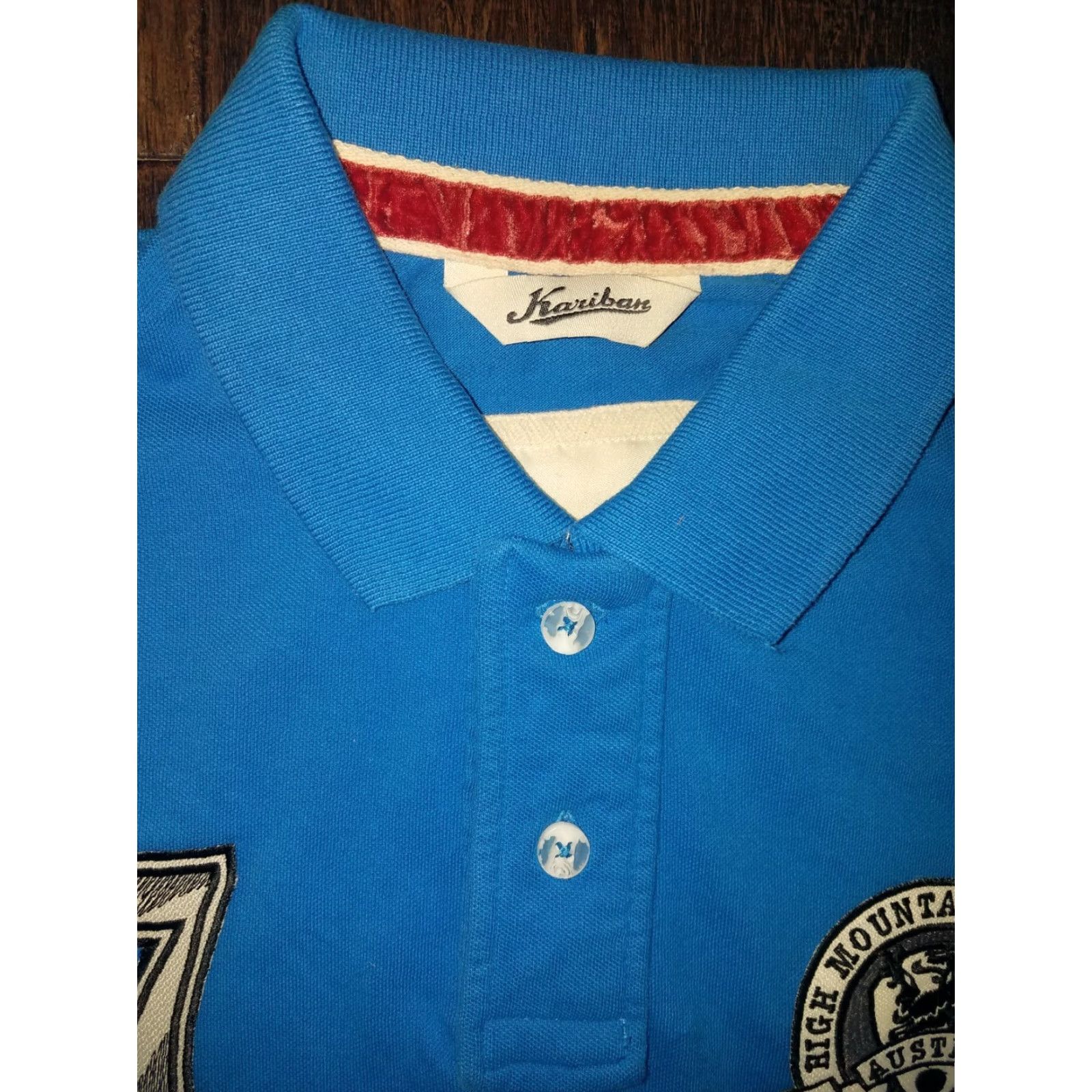 Vintage VTG Kariban Embroidered Polo Shirt Mens L Blue Polo Embroidered Golf Shirt Mens Blue Kariban L Size US L / EU 52-54 / 3 - 2 Thumbnail