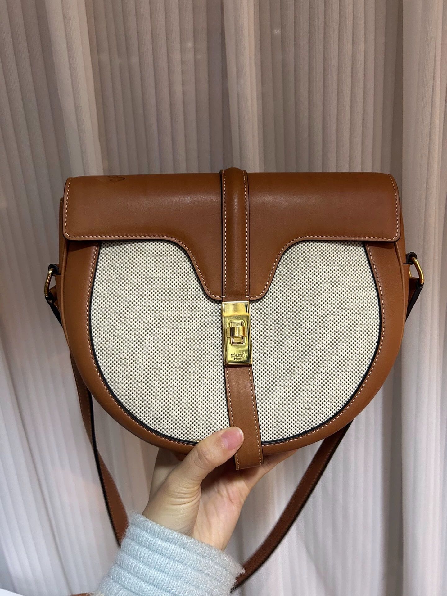Celine Celine Limited Saddle Bag Canvas & Leather 98 23x20 Size ONE SIZE - 1 Thumbnail
