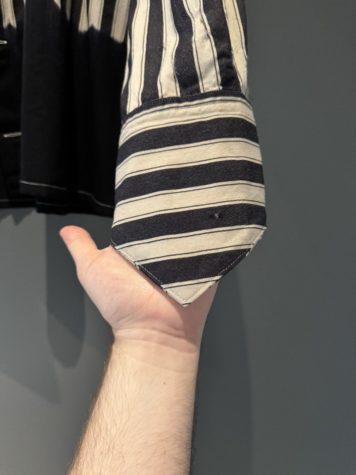Yohji Yamamoto vintage Yohji Yamamoto cropped striped shirt oversized M-XL Size US M / EU 48-50 / 2 - 3 Thumbnail