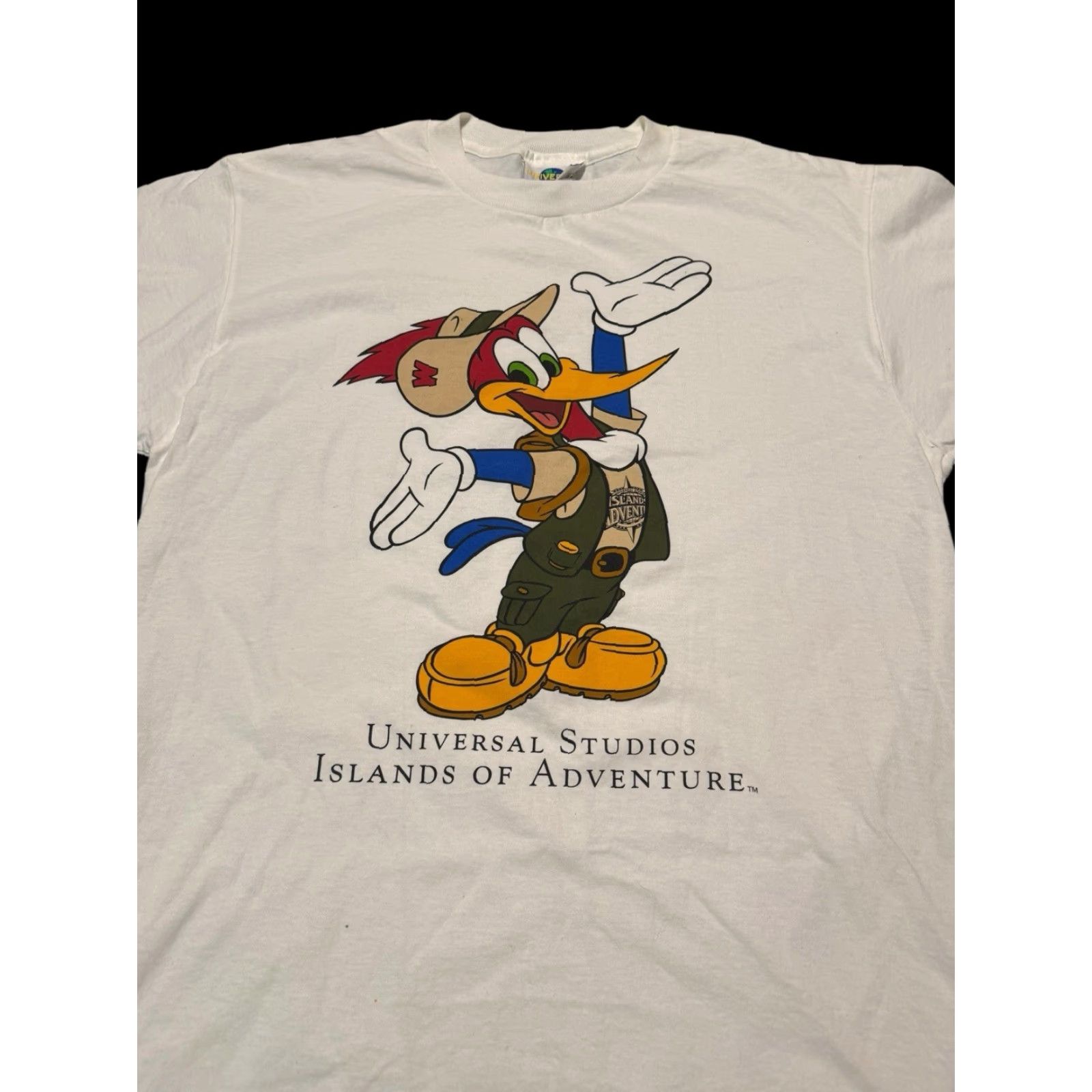 Vintage VINTAGE 90s Woody Woodpecker T-Shirt Universal Studios Islands of Adventure MENS L White Cotton Polyester Graphic Print Short Sleeve Crew Neck Size US L / EU 52-54 / 3 - 5 Thumbnail