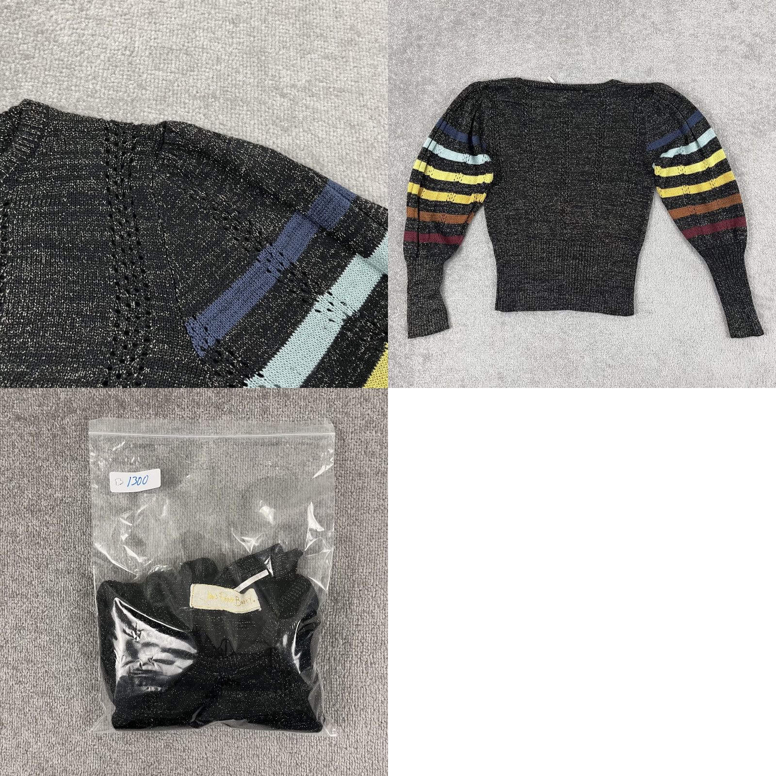 Vintage VINTAGE Jens Pirate Booty Luciana Sweater Womens M/L Black Metallic Ribbed Rayon Casual, Party, Workwear, Fall Winter Size M / US 6-8 / IT 42-44 - 8 Thumbnail