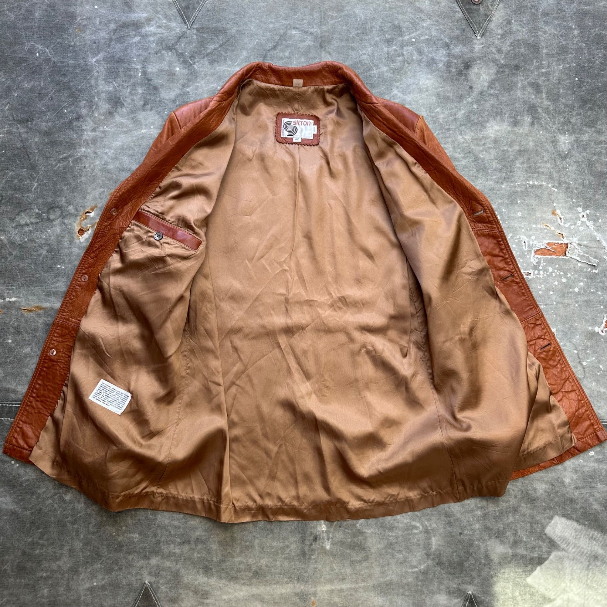 Vintage Vintage 60s/70s Silton Genuine Leather Light Brown Blazer Ja Size US L / EU 52-54 / 3 - 4 Thumbnail