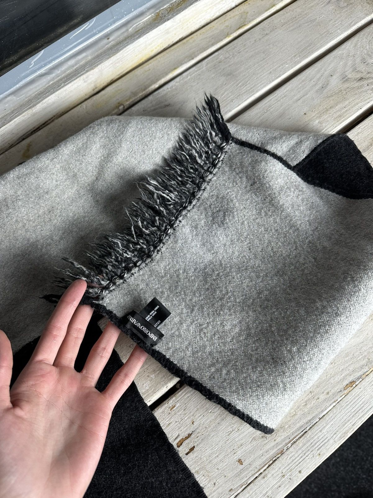 Emporio Armani × Vintage 🚨Vintage 90s Emporio Armani logo Scarf / Muffler / Neckwear Size ONE SIZE - 4 Thumbnail