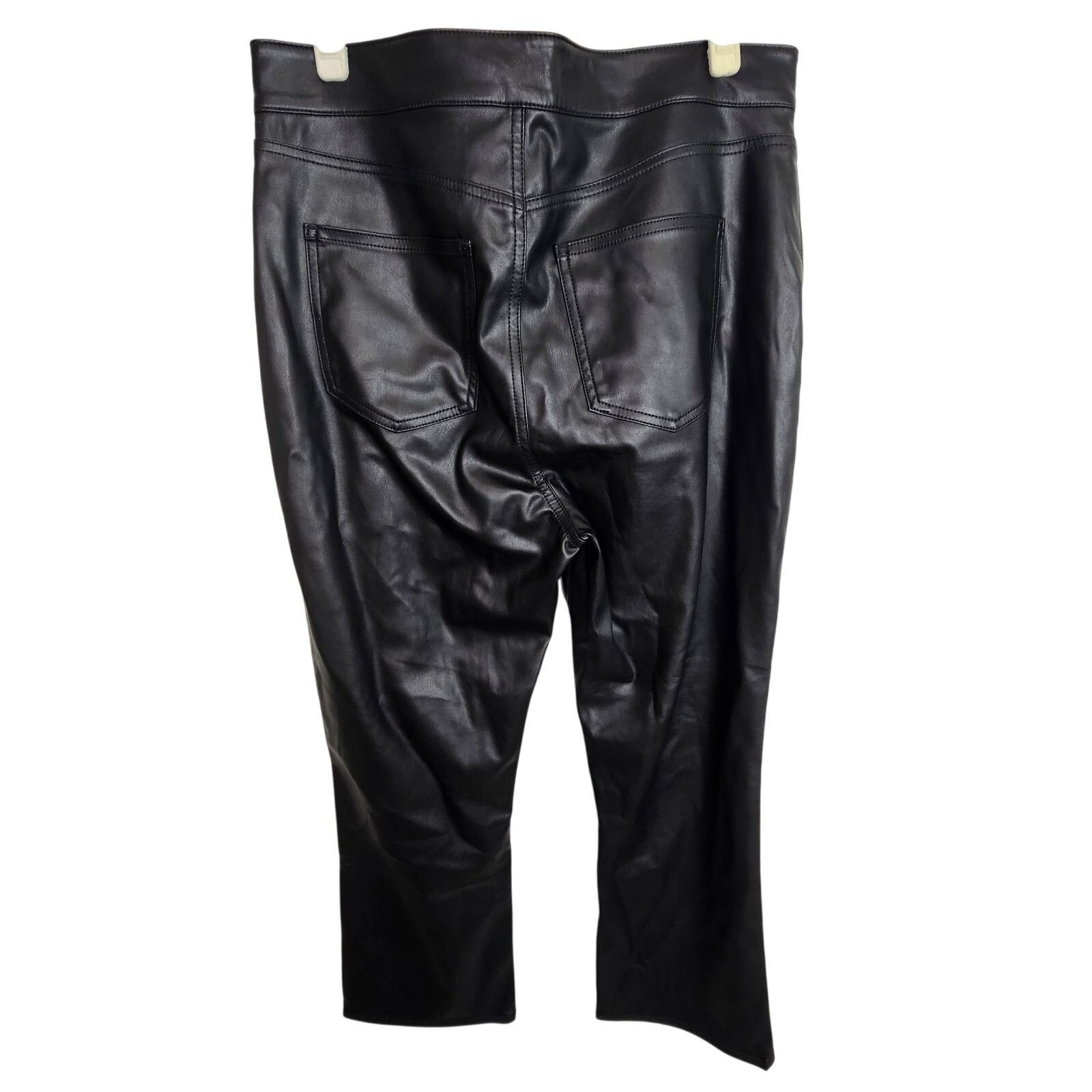 Ann Taylor Ann Taylor Womens Black Faux Leather High Waist Pants Sz 10 Size 32" / US 10 / IT 46 - 7 Thumbnail