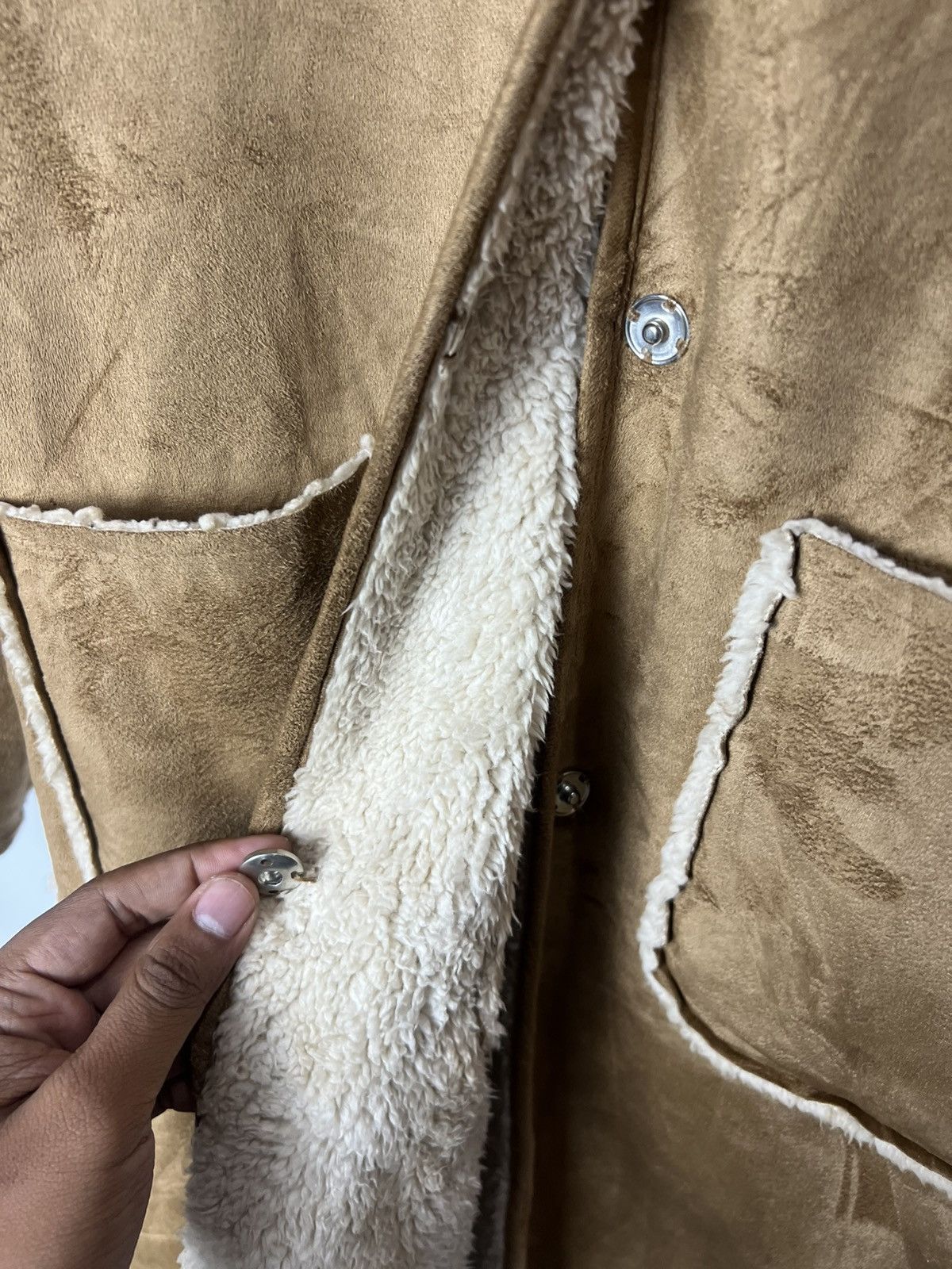 Vintage Faux Fur Shealing Whiskey Suade Jacket Size US M / EU 48-50 / 2 - 11 Thumbnail