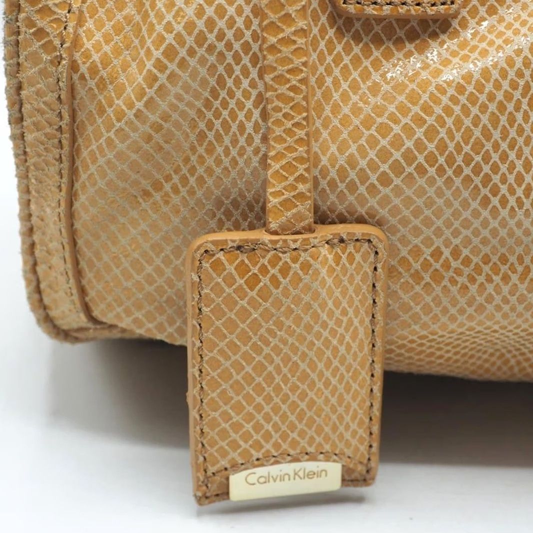 Calvin Klein VINTAGE Calvin Klein Satchel Handbag Purse Monogram Tan Leather Women Size ONE SIZE - 2 Thumbnail