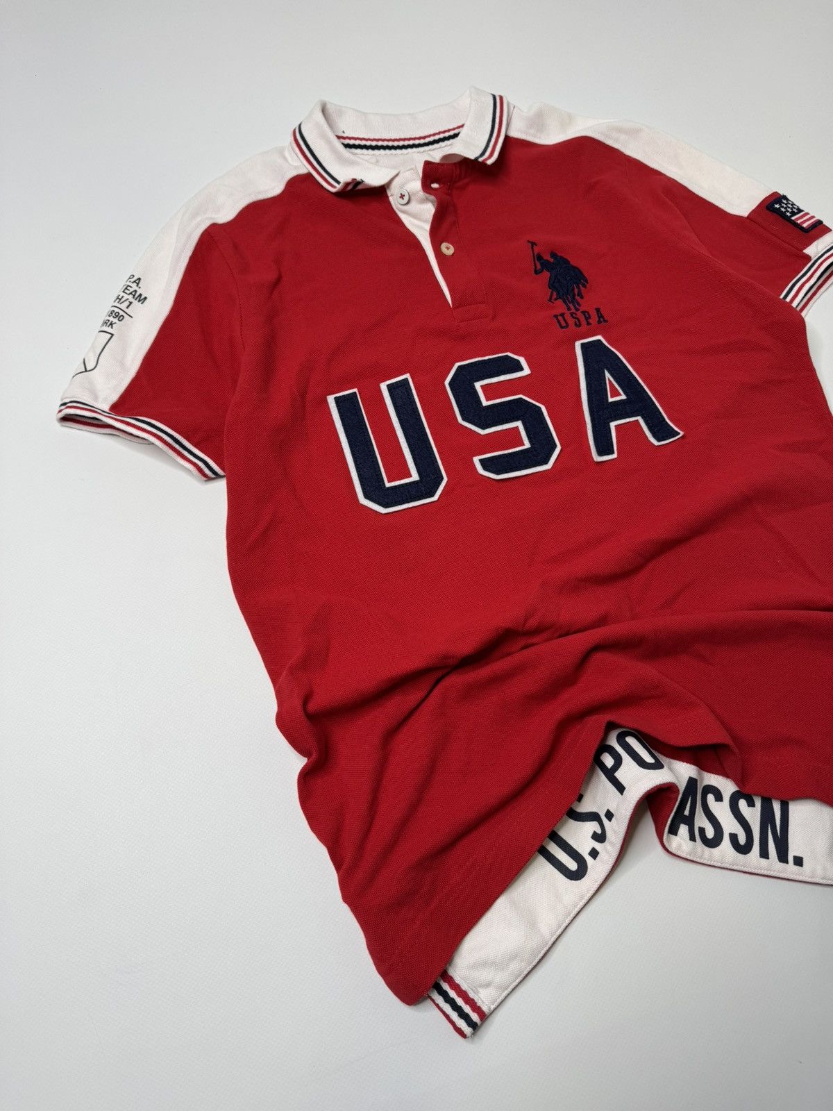 Vintage Red USA chief keef polo tee big pony swag avant garde sk8 Size US M / EU 48-50 / 2 - 3 Thumbnail