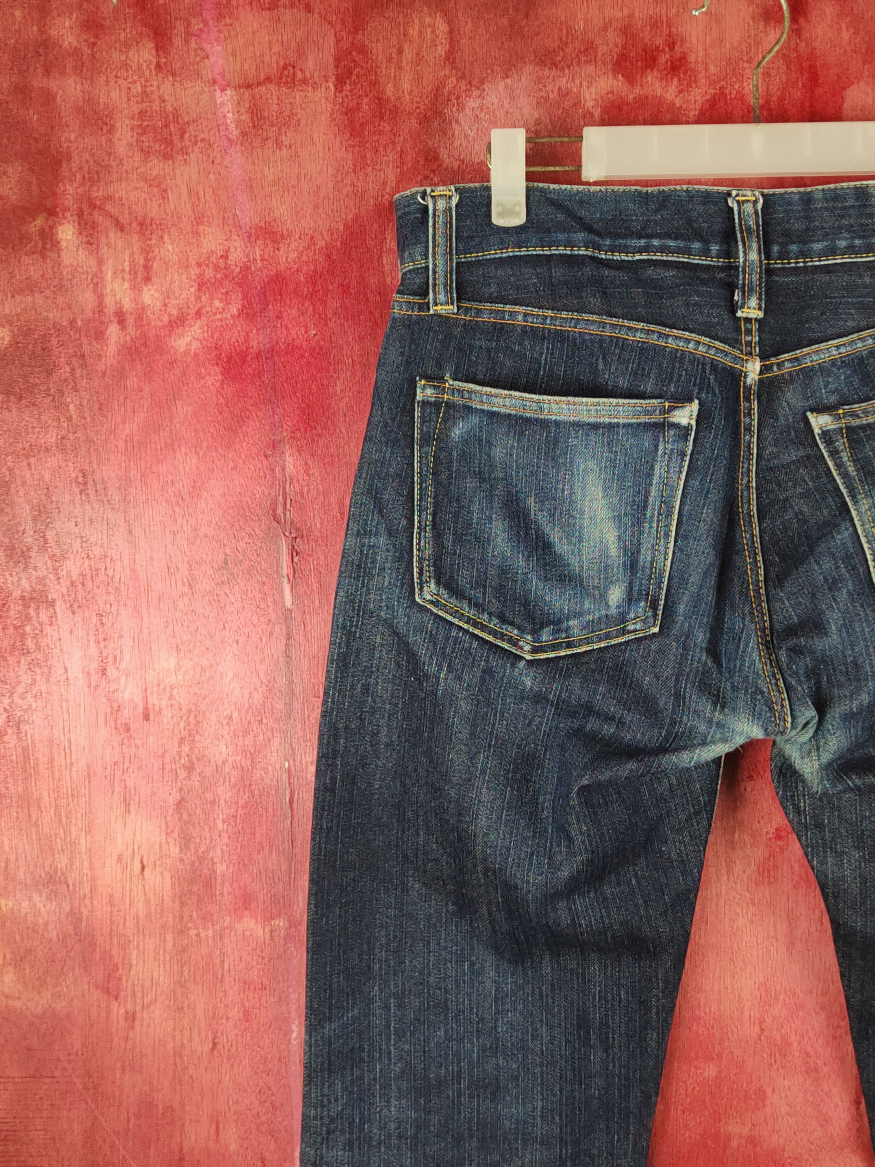 Japanese Brand Uniqlo Dark Blue Distressed Ripped Jeans #S1654 Size US 31 - 10 Thumbnail