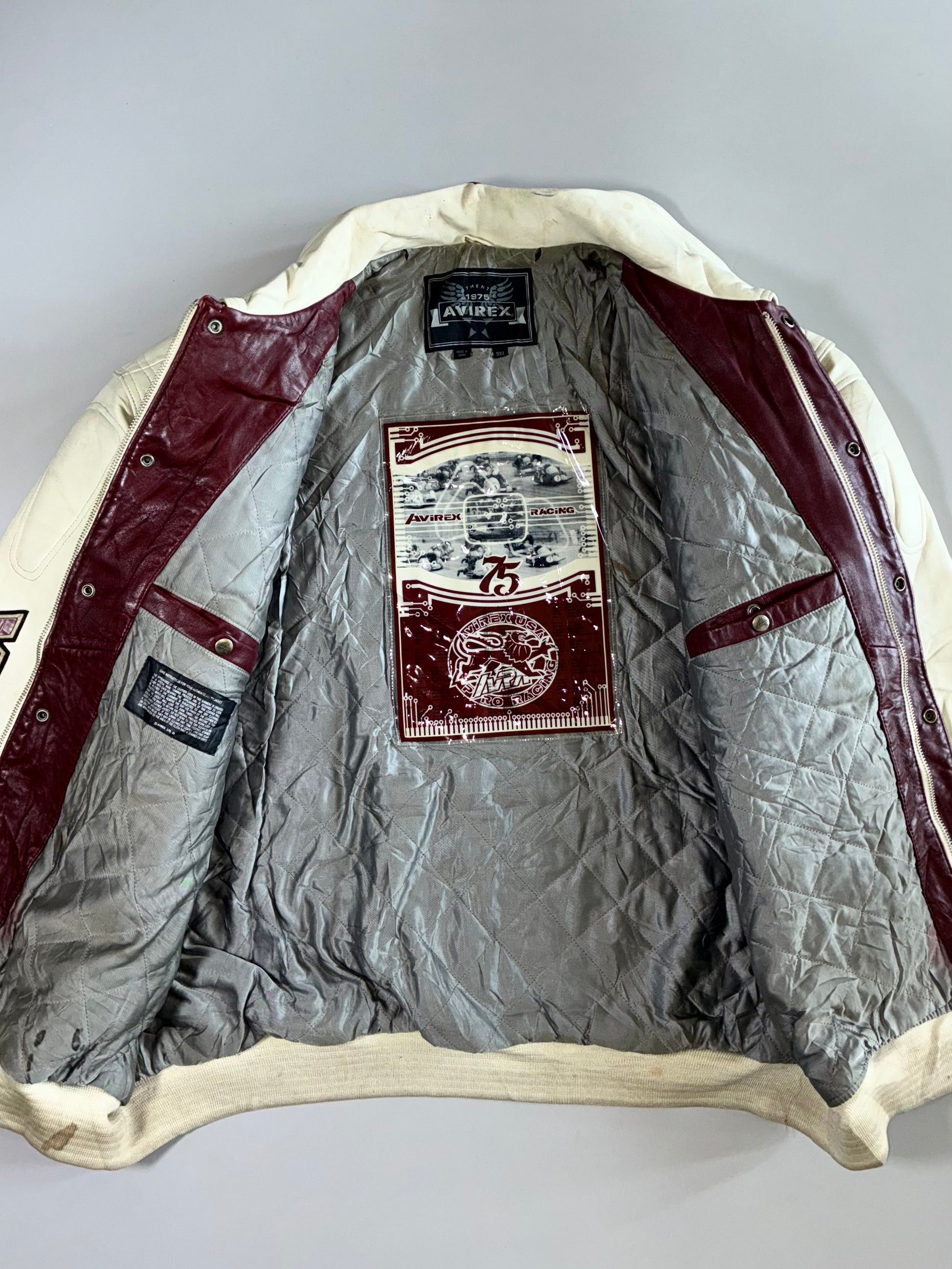 Avirex Avirex Racing Leather Jacket 21N002EW Size 5XL Size US XXL / EU 58 / 5 - 3 Thumbnail