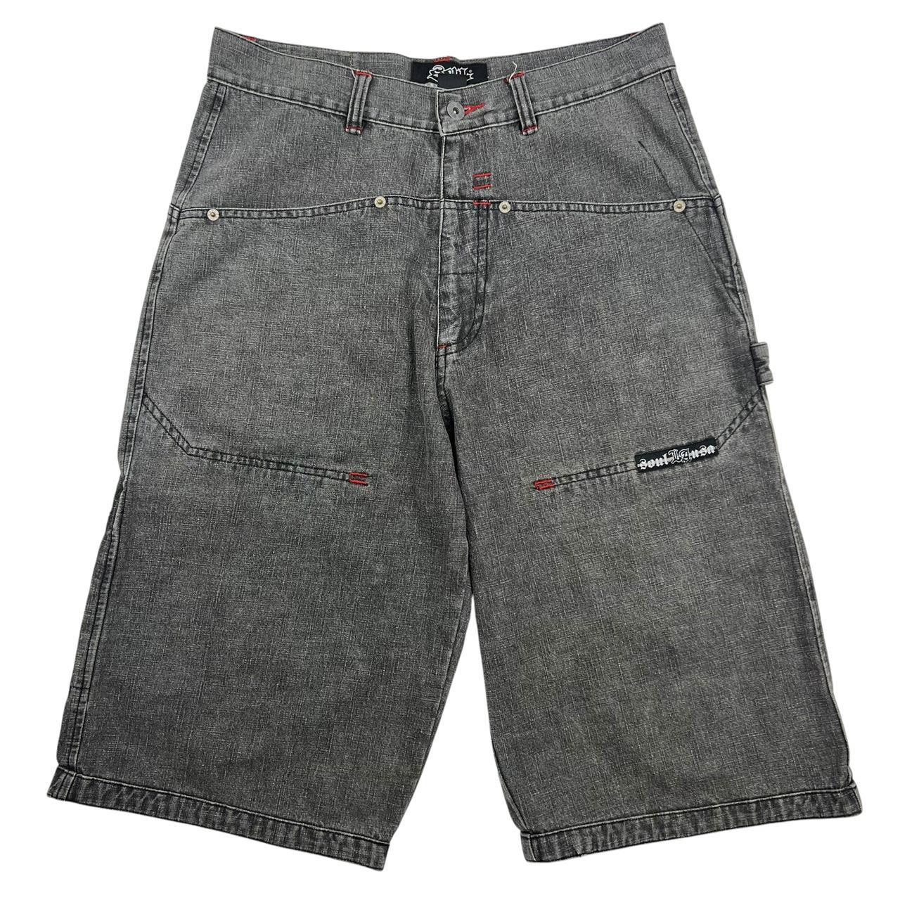 Other Vintage Baggy Soul Denim Embroidered Shorts / Jorts Waist 32 Size US 32 / EU 48 - 2 Thumbnail