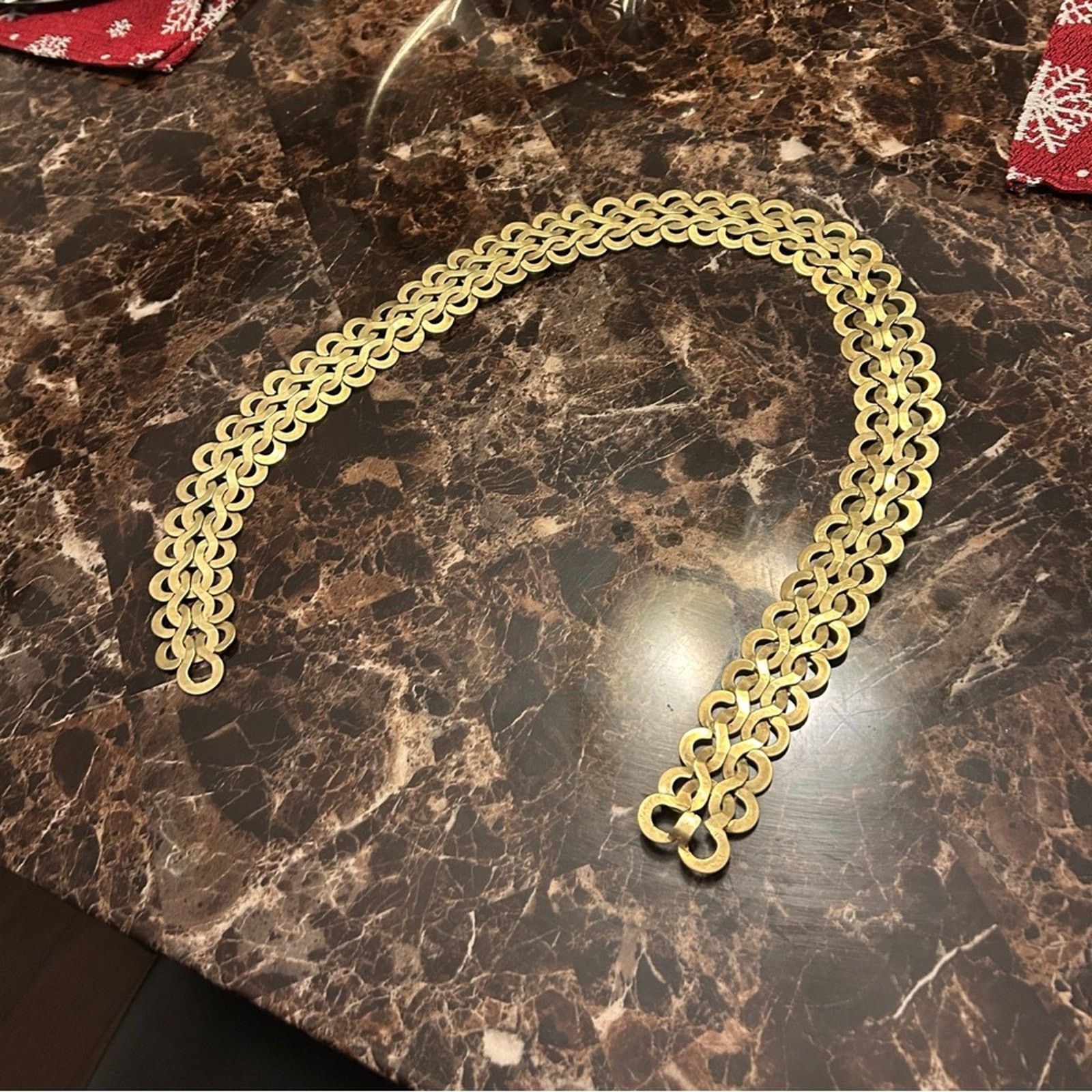 Guy Laroche 60s Guy Laroche MCM Hammered Metal Gold Link Brutalist Belt Size ONE SIZE - 6 Thumbnail