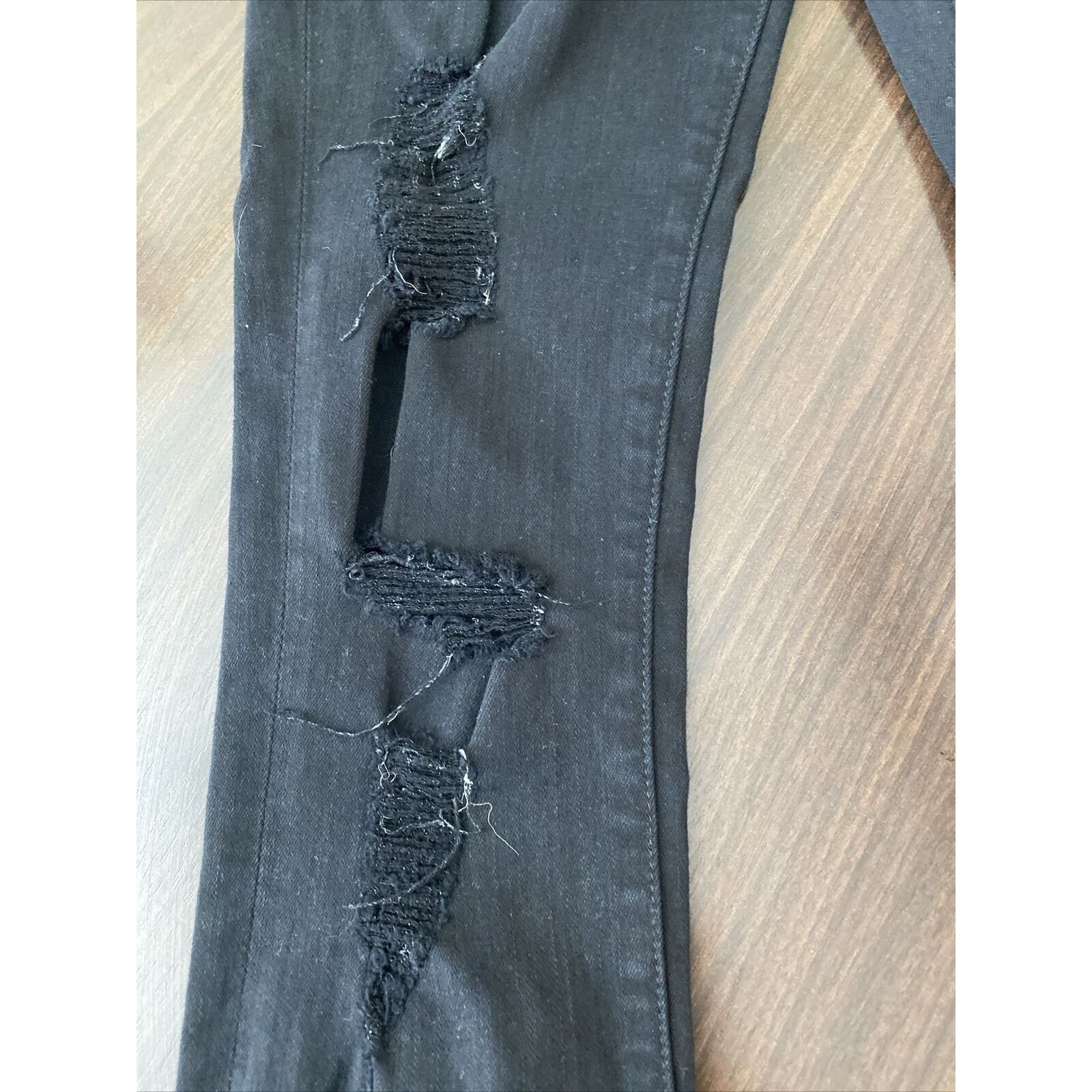 Frame FRAME Denim Le High skinny Jeans Women's 25 Black Film Rip Size 25" / US 0 / IT 36 - 3 Thumbnail