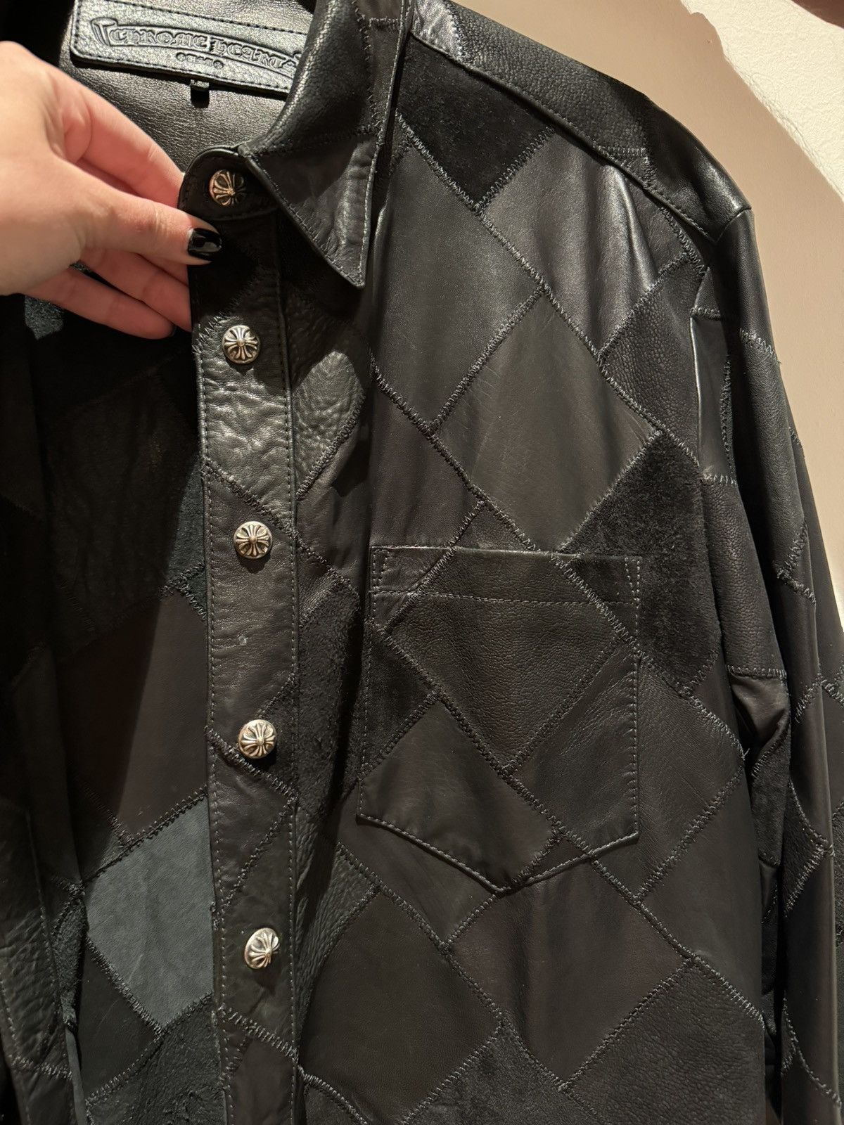 Chrome Hearts Chrome Hearts Leather Patchwork Shirt RARE Size US L / EU 52-54 / 3 - 5 Thumbnail