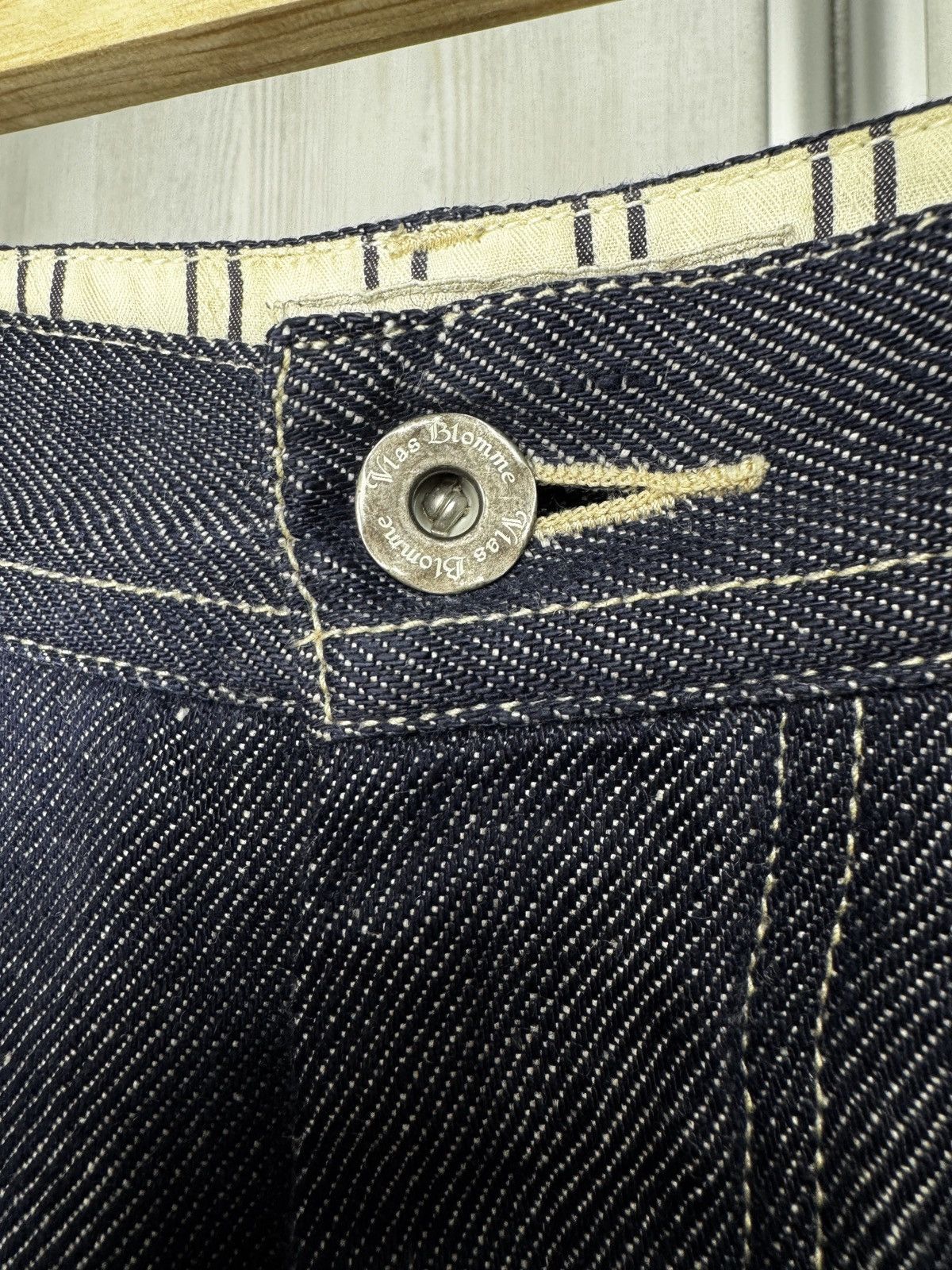 Vlas Blomme Vlas Blomme navy blue kortrijk linen size 1 Japan made jeans Size US 31 - 5 Thumbnail