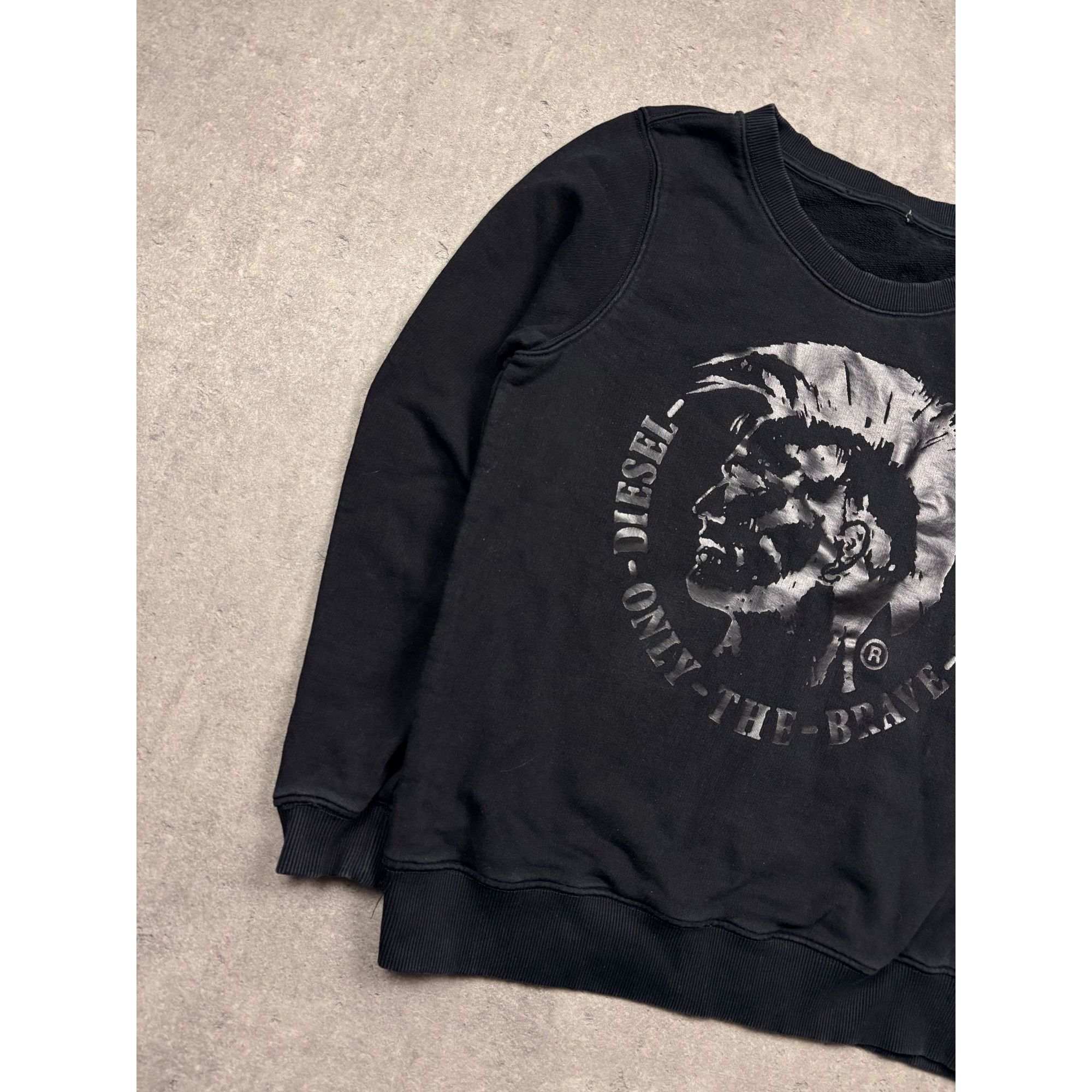 Diesel Diesel Black Crewneck Sweatshirt With "Only The Brave" Graph Size US M / EU 48-50 / 2 - 10 Thumbnail