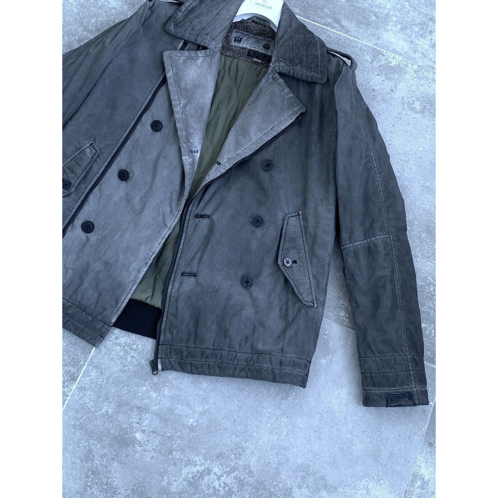 Diesel Mens DIESEL Garment DYED Pea Coat Corduroy Jacket L EU 50 52 Size US L / EU 52-54 / 3 - 12 Thumbnail