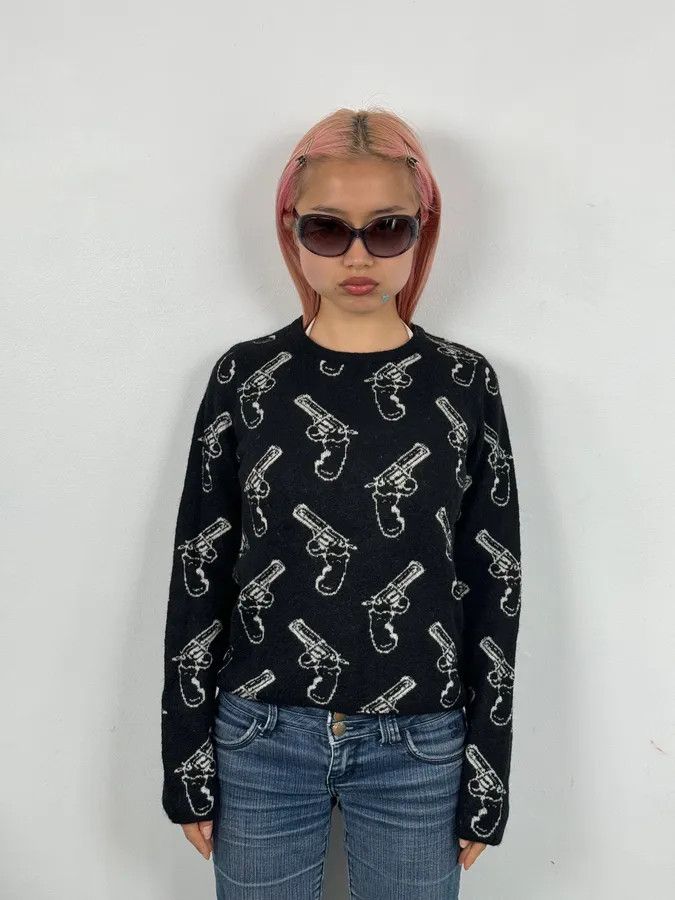 Saint Laurent Paris SS2014 Saint Laurent Black Wool Mohair Revolver Sweater by Hedi Slimane Size S / US 4 / IT 40 - 2 Thumbnail
