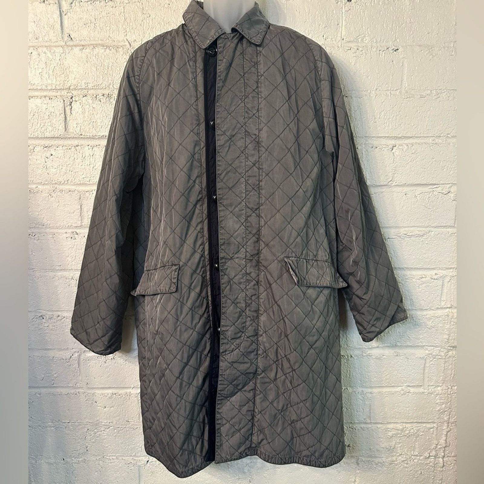 Dries Van Noten Vintage Grey Quilted Overcoat EU 50 Layered Winter Button Size US M / EU 48-50 / 2 - 13 Thumbnail