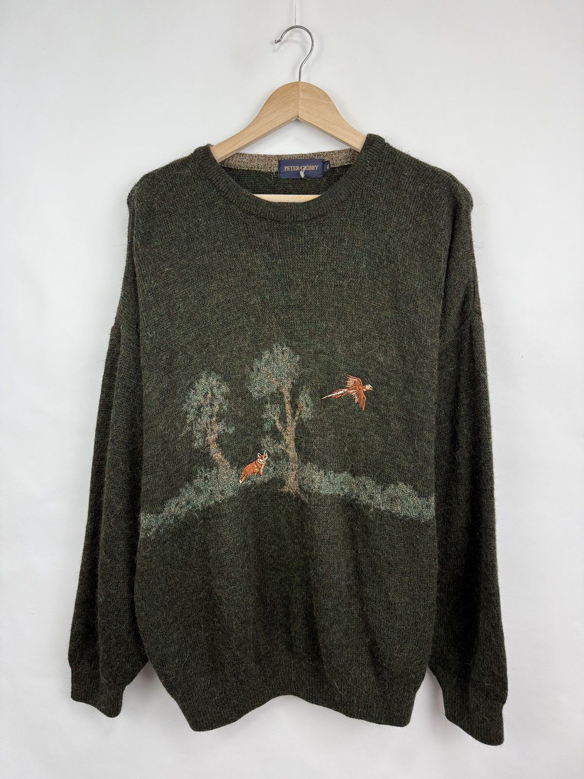 Carlo Colucci 🇬🇧 Vintage 90s Peter Gribby Hunting Sweater Retro Rare Size US XL / EU 56 / 4 - 3 Thumbnail