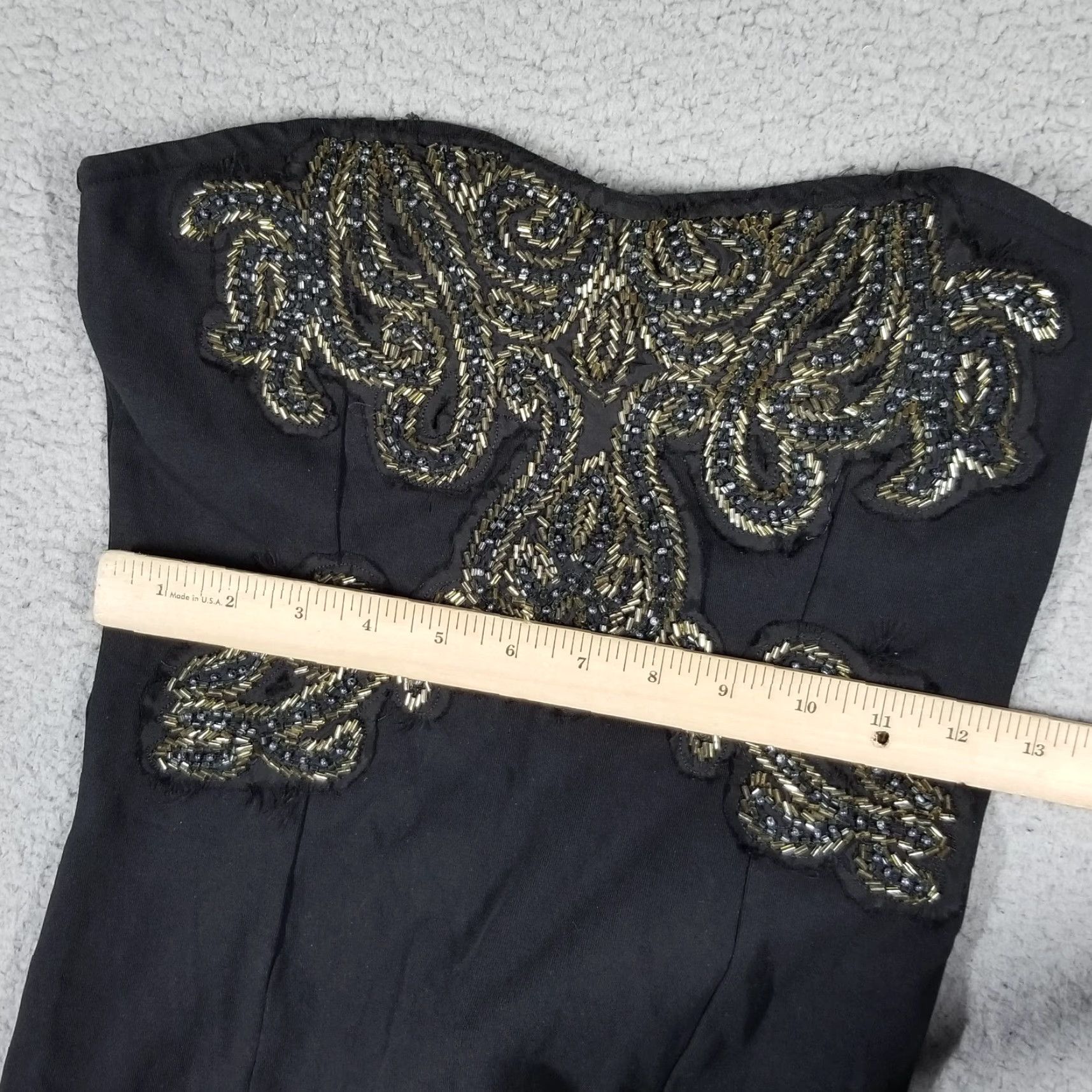 Free People VINTAGE Free People Black Delhi Beaded Strapless Dress Mini Bodycon M Medium Women Sex y? Size M / US 6-8 / IT 42-44 - 7 Thumbnail