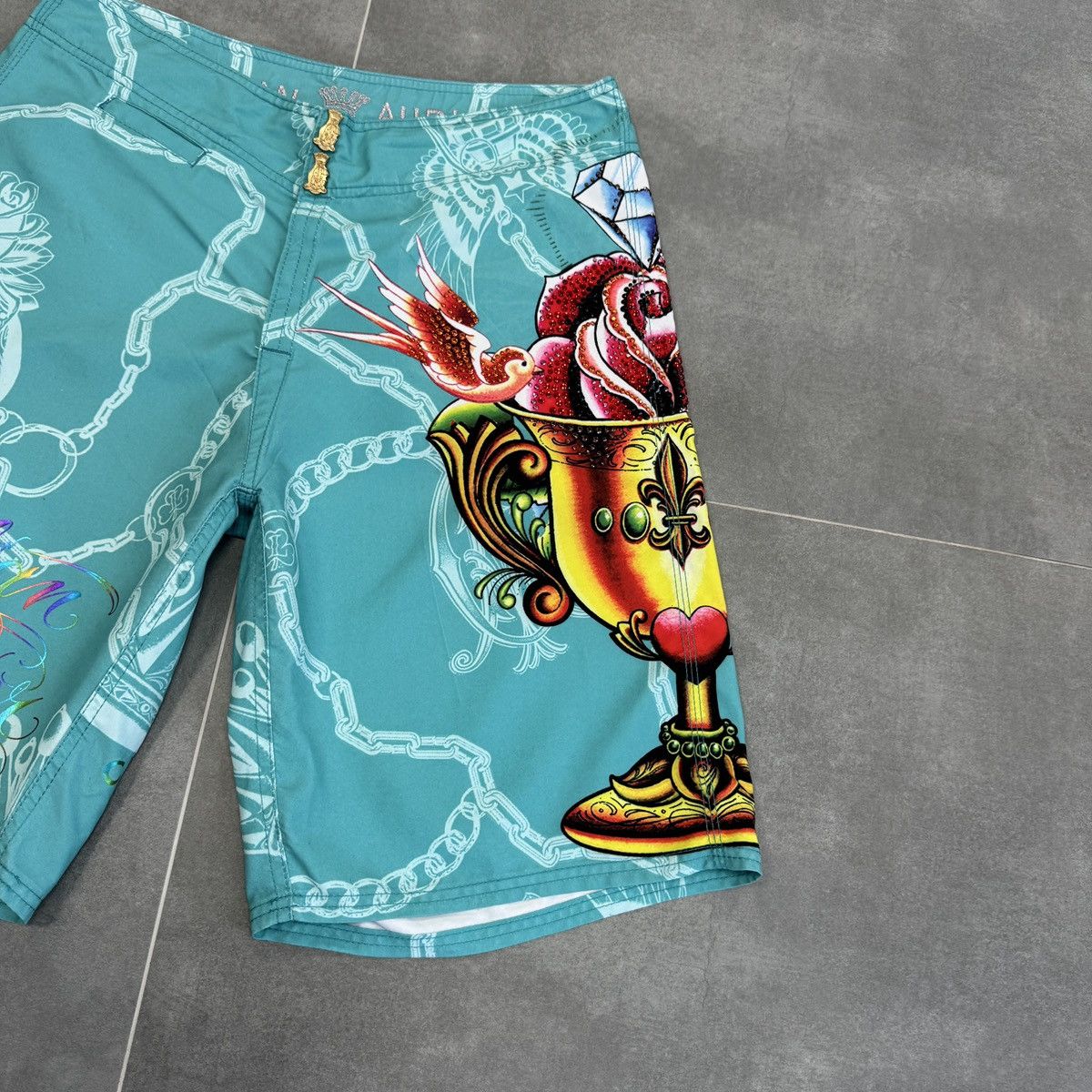 Christian Audigier Christian Audigier Surf Style Tattoo Y2K Board Men Shorts Size US 33 - 7 Thumbnail