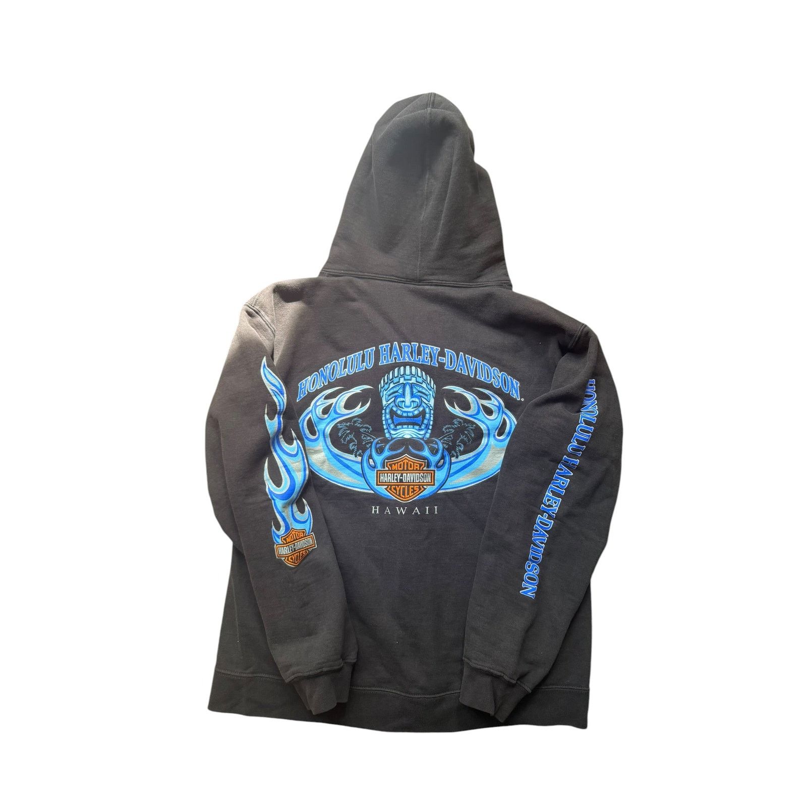 Harley Davidson Vintage Harley Davidson Hawaii Blue Flame Zip Hoodie Size US L / EU 52-54 / 3 - 7 Thumbnail