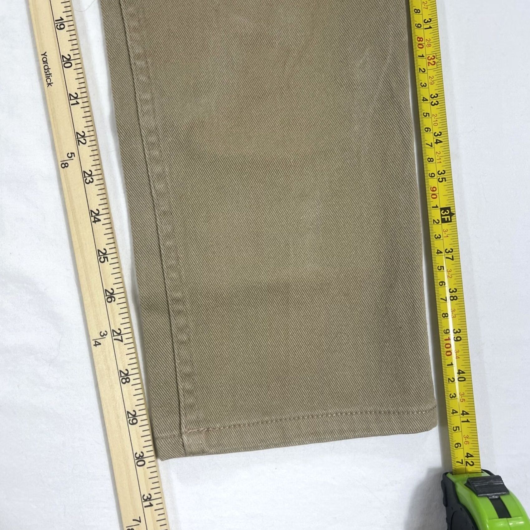 Pacsun Pacsun Slim Khaki Pants Mens 31x32 Comfort Stretch Straight 5-Pocket Beig e Conservative, Flat Front, Regular Size, Cotton-Polyester, 31x32, Pants Size US 31 - 3 Thumbnail