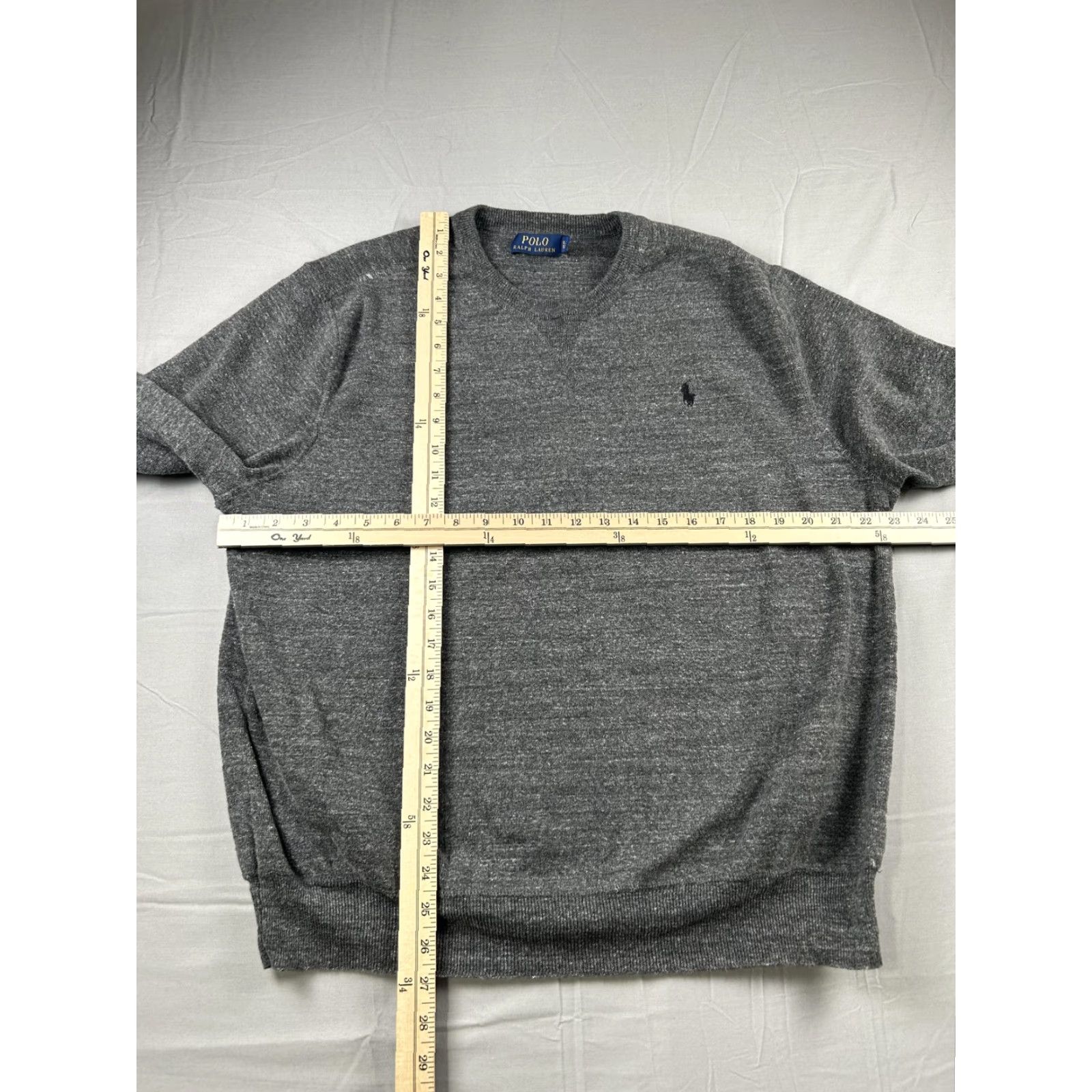 Polo Ralph Lauren VINTAGE Polo Ralph Lauren Sweater Mens XL Heather Gray Knit Crewneck Pullover Pony Logo Size US XL / EU 56 / 4 - 7 Thumbnail