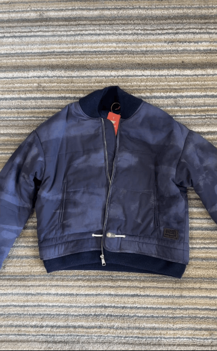 image of Diesel Bomber Jacket in Navy Blue, Men's (Size XL)