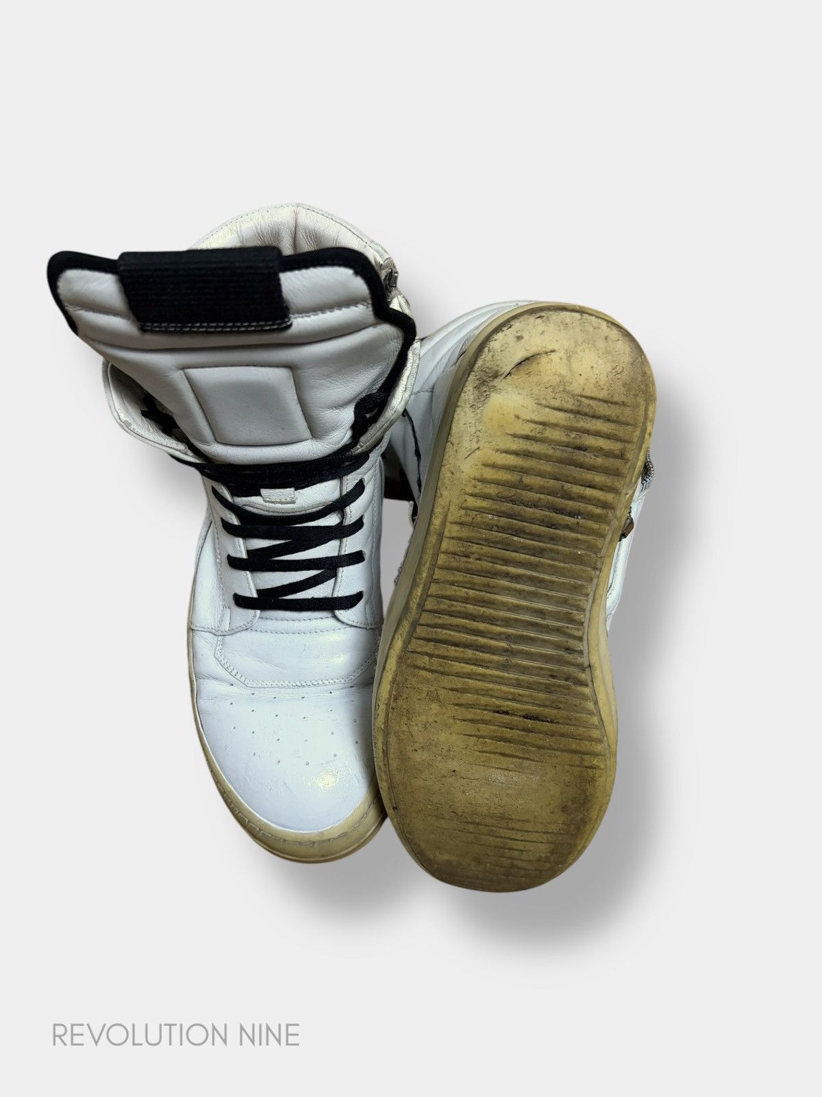 Rick Owens Rick Owens FW19 white leather geobasket Size US 7.5 / EU 40-41 - 4 Thumbnail