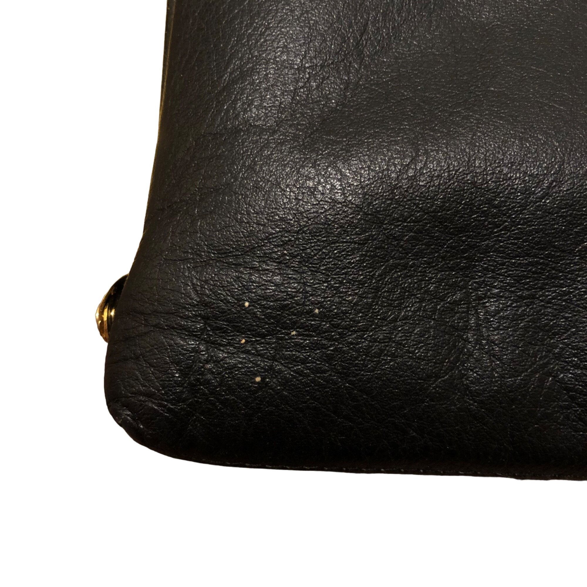 Vintage Vintage Solid Black Gold Hardware Crossbody Clutch Size ONE SIZE - 4 Thumbnail