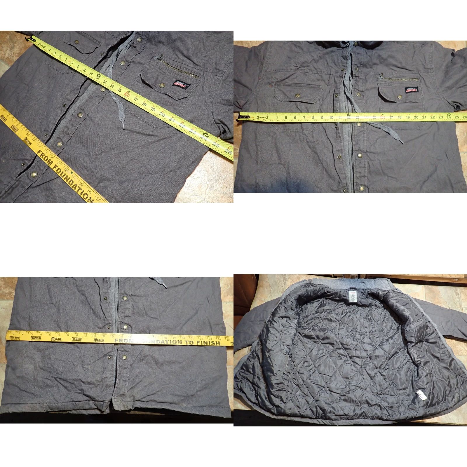 Dickies VINTAGE Dickies Quilted Lined Workwear Jacket Hooded Overshirt Heavy Duty Mens Jacket Large Gray 49 inches Classic Outdoor Retro Utility Jacket 5319 Size US L / EU 52-54 / 3 - 8 Thumbnail